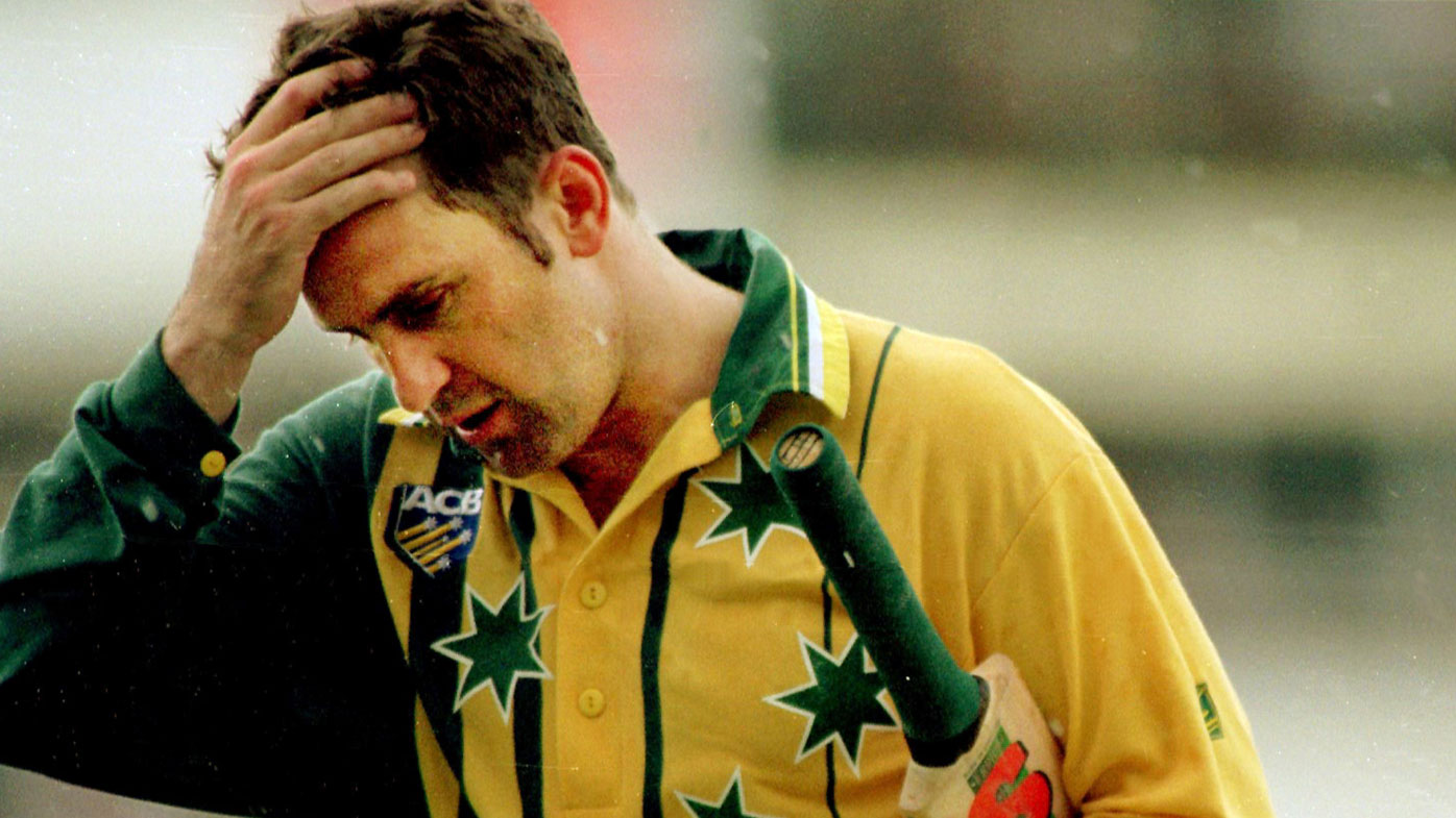 Mark Taylor leaves the field after being dismissed in a one-day match against Sri Lanka.