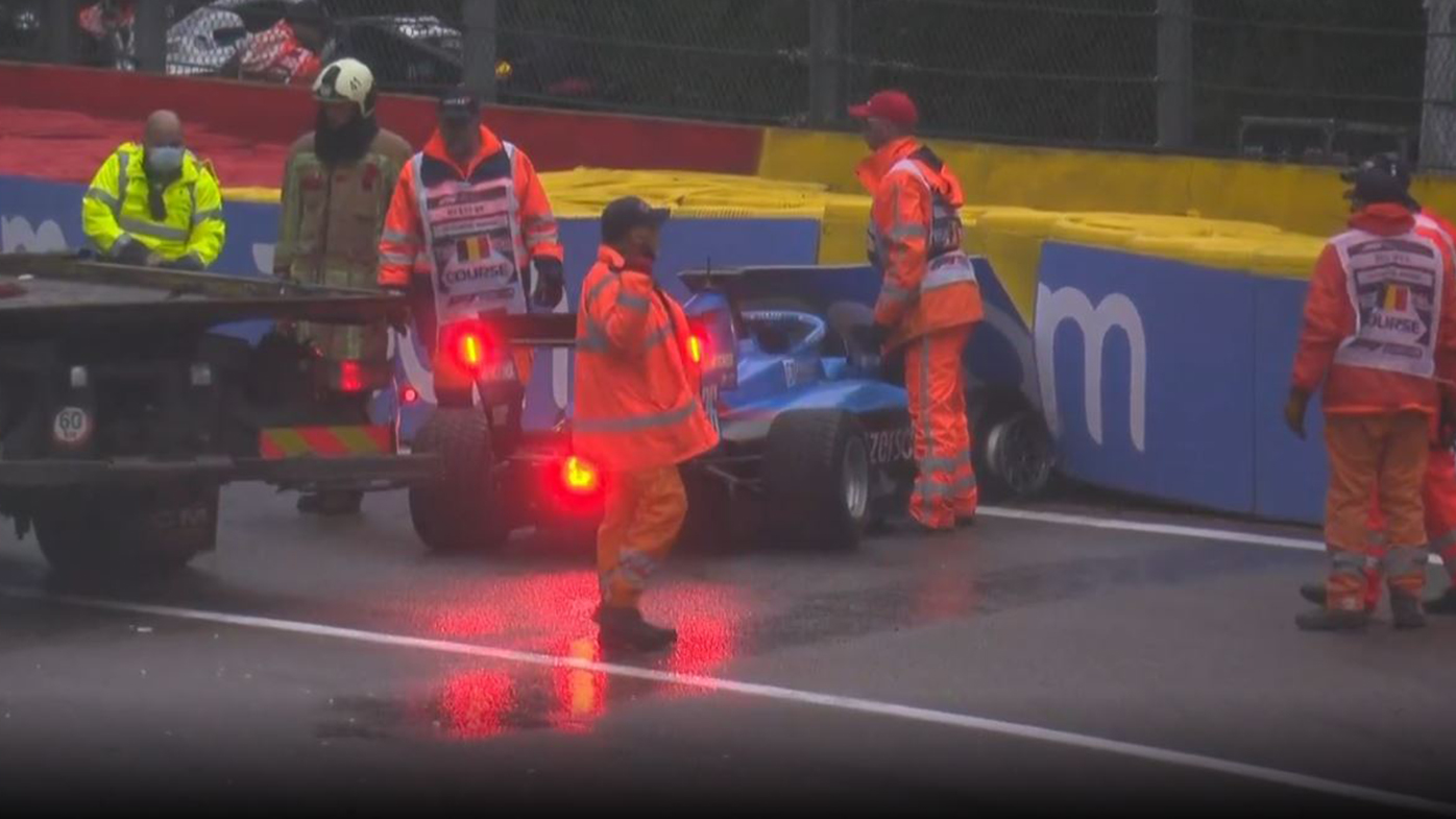 Australia's Calan Williams crashed heavily during the Belgian F3 race.