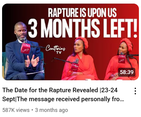 This is the YouTube video where Joshua Mhlakela claimed the world would end on September 23 and 24.