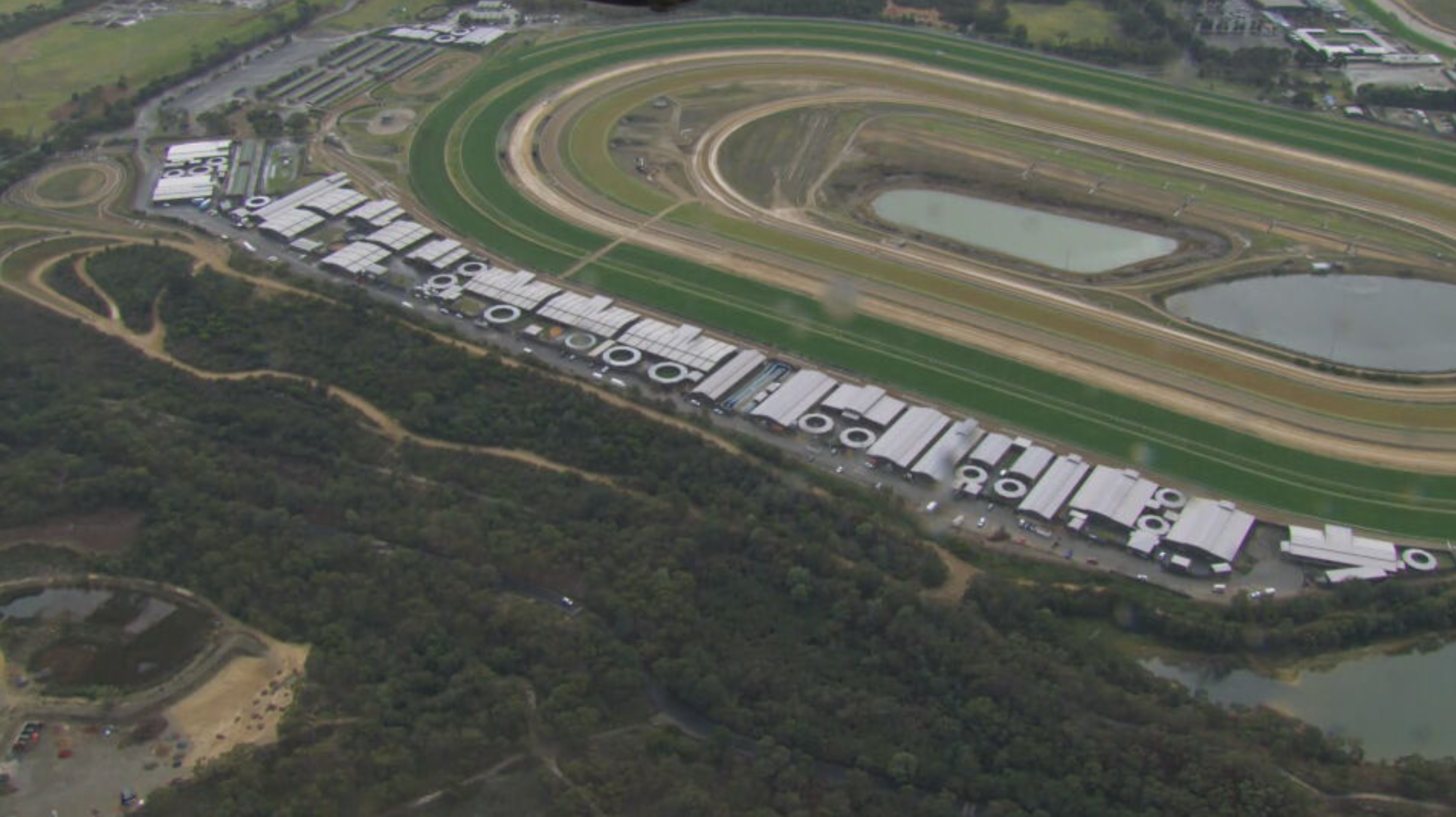 Emergency services were called to training facilities at the back of Cranbourne Racecourse just after 7.30am.