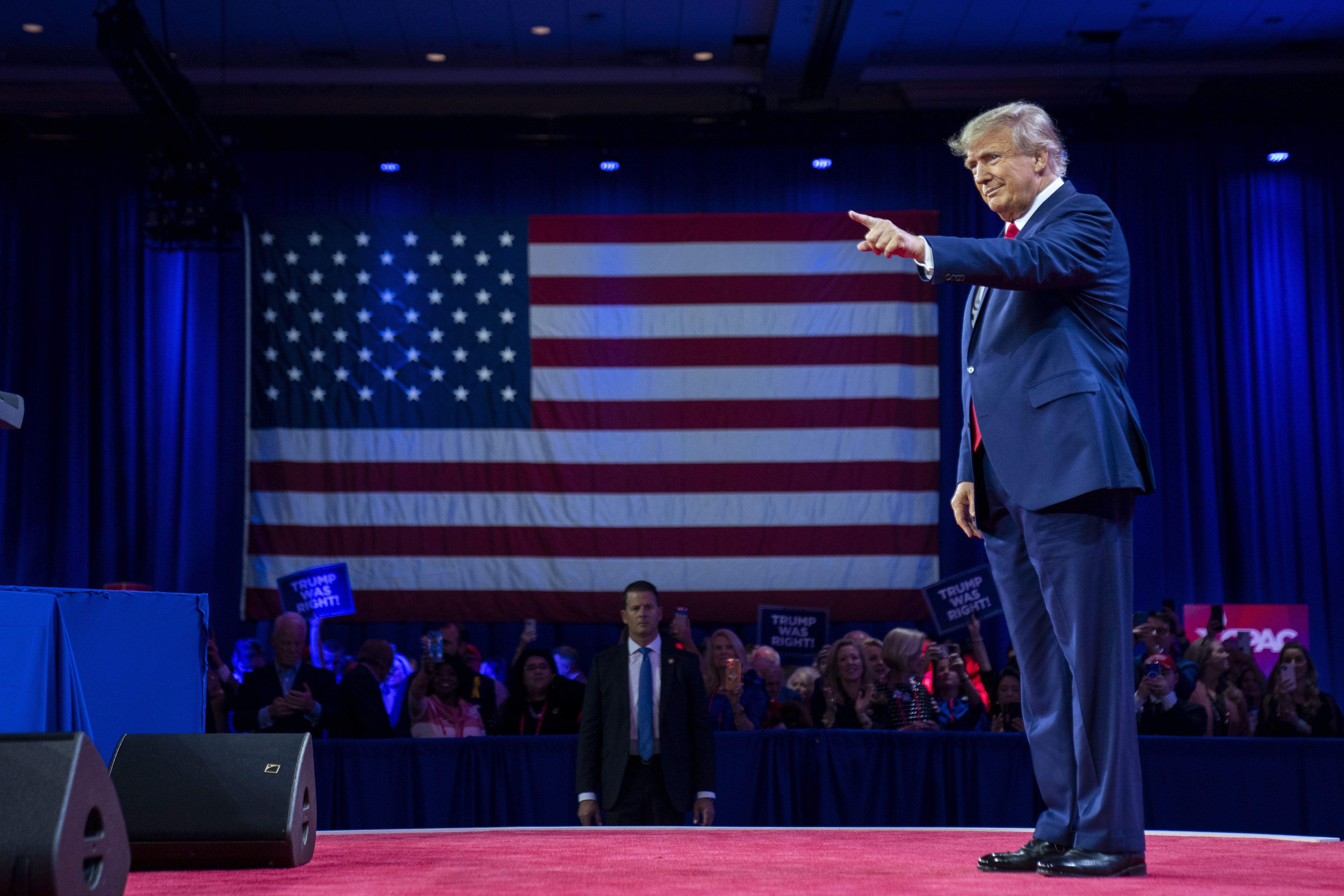 Former President Donald Trump speaks at the Conservative Political Action Conference, CPAC 2023, Saturday, March 4, 2023, at National Harbor in Oxon Hill, Md. (AP Photo/Alex Brandon)