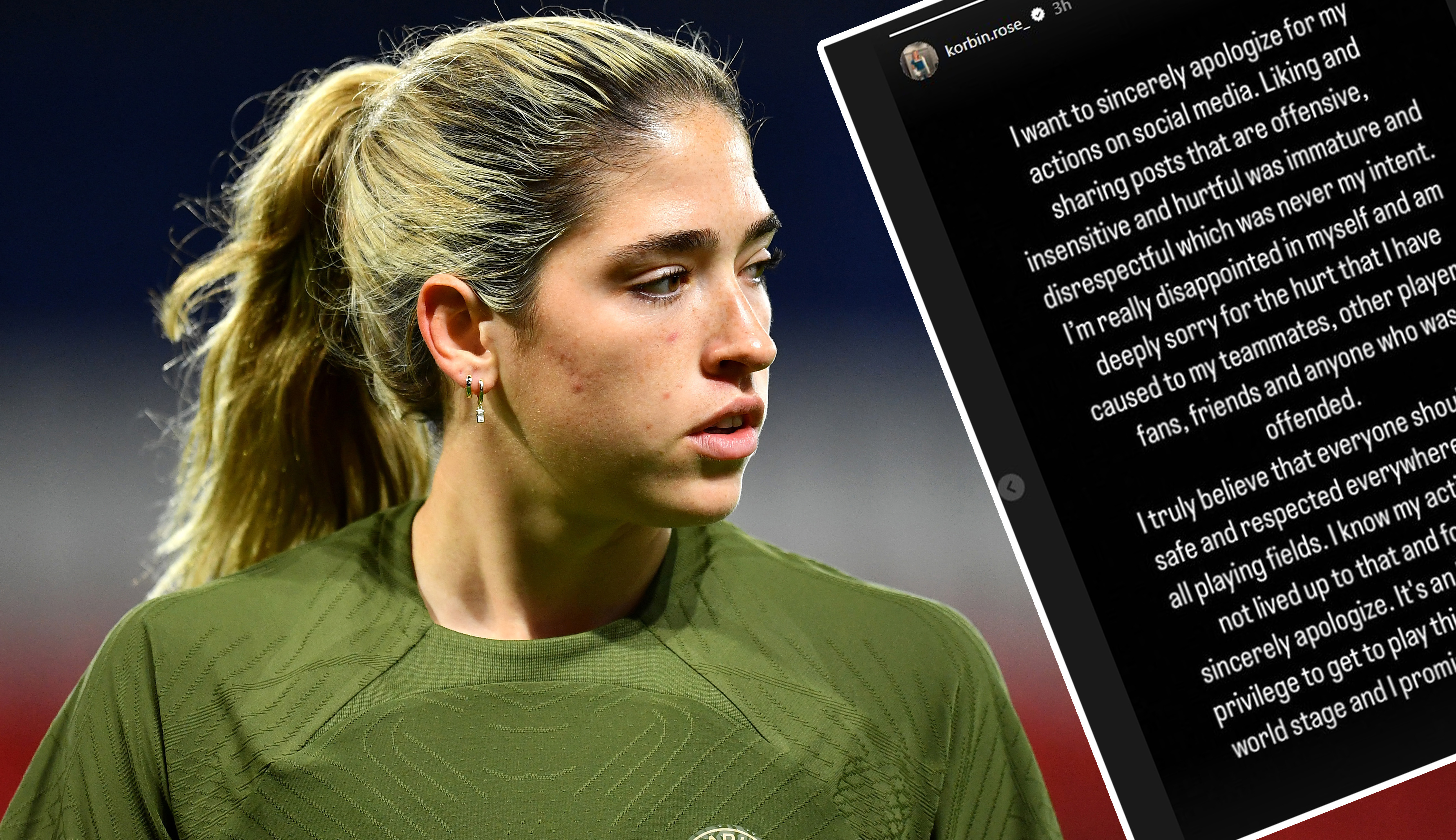 Korbin Albert apologised via her Instagram.