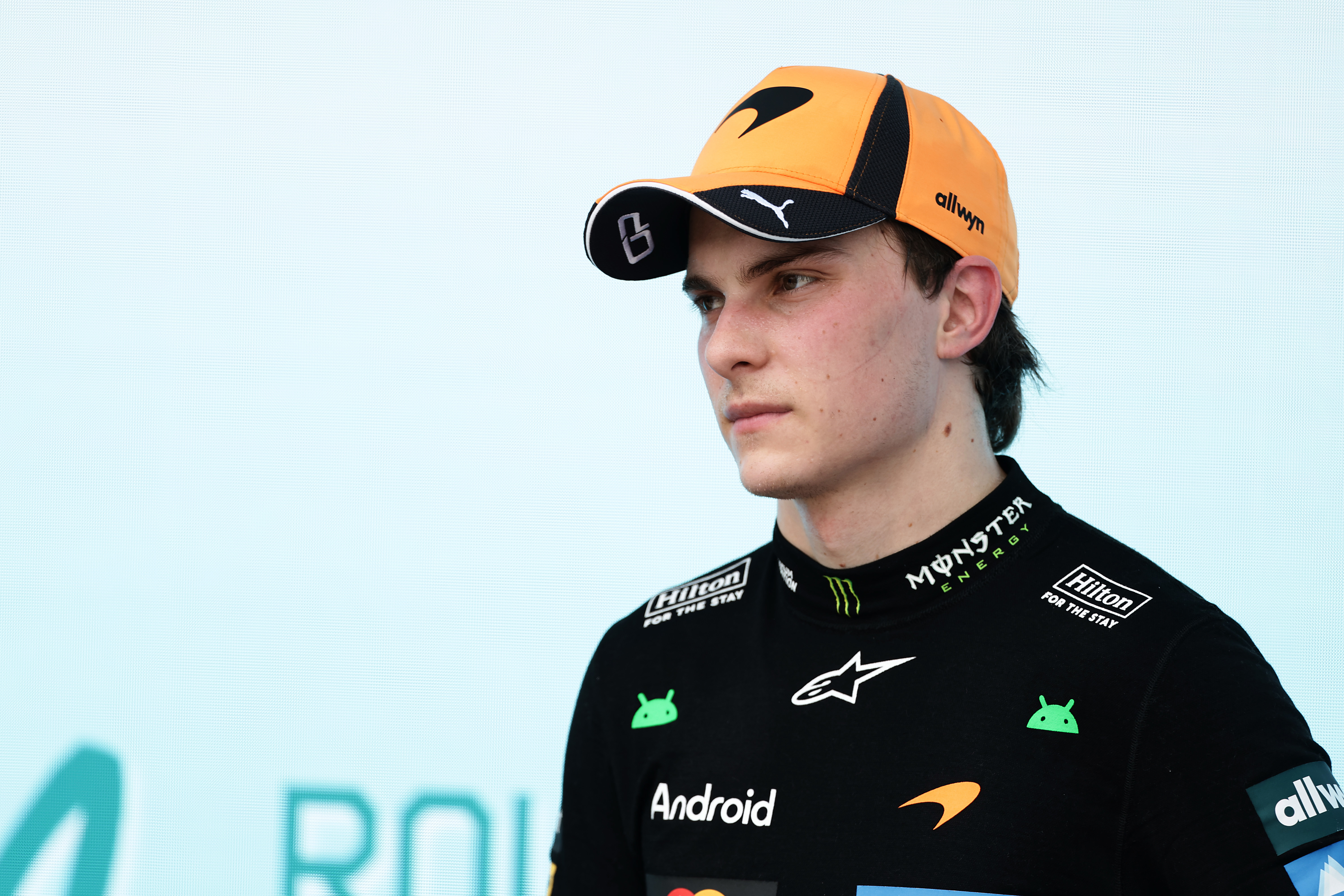 Third placed Oscar Piastri of Australia and McLaren in parc ferme during the F1 Grand Prix of Miami at Miami International Autodrome on May 03, 2026 in Miami, Florida. (Photo by Mark Thompson/Getty Images)