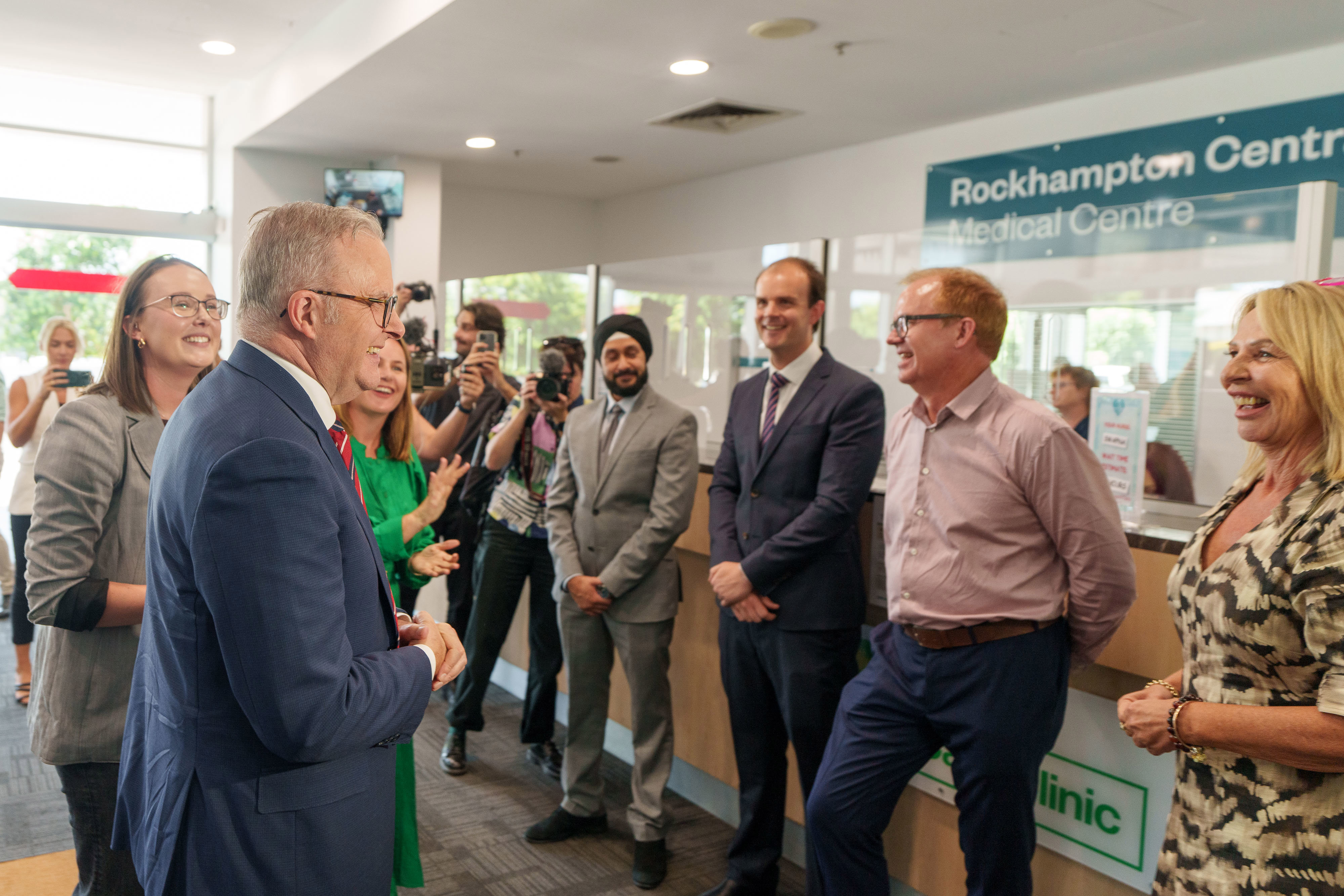 Prime Minister Anthony Albanese at the Rockhampton Medicare Urgent Care Clinic with Senator Nita Green and Labor's Candidate for Capricornia, Emily Mawson.