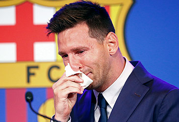 Lionel Messi at Barcelona FC media conference (Getty)