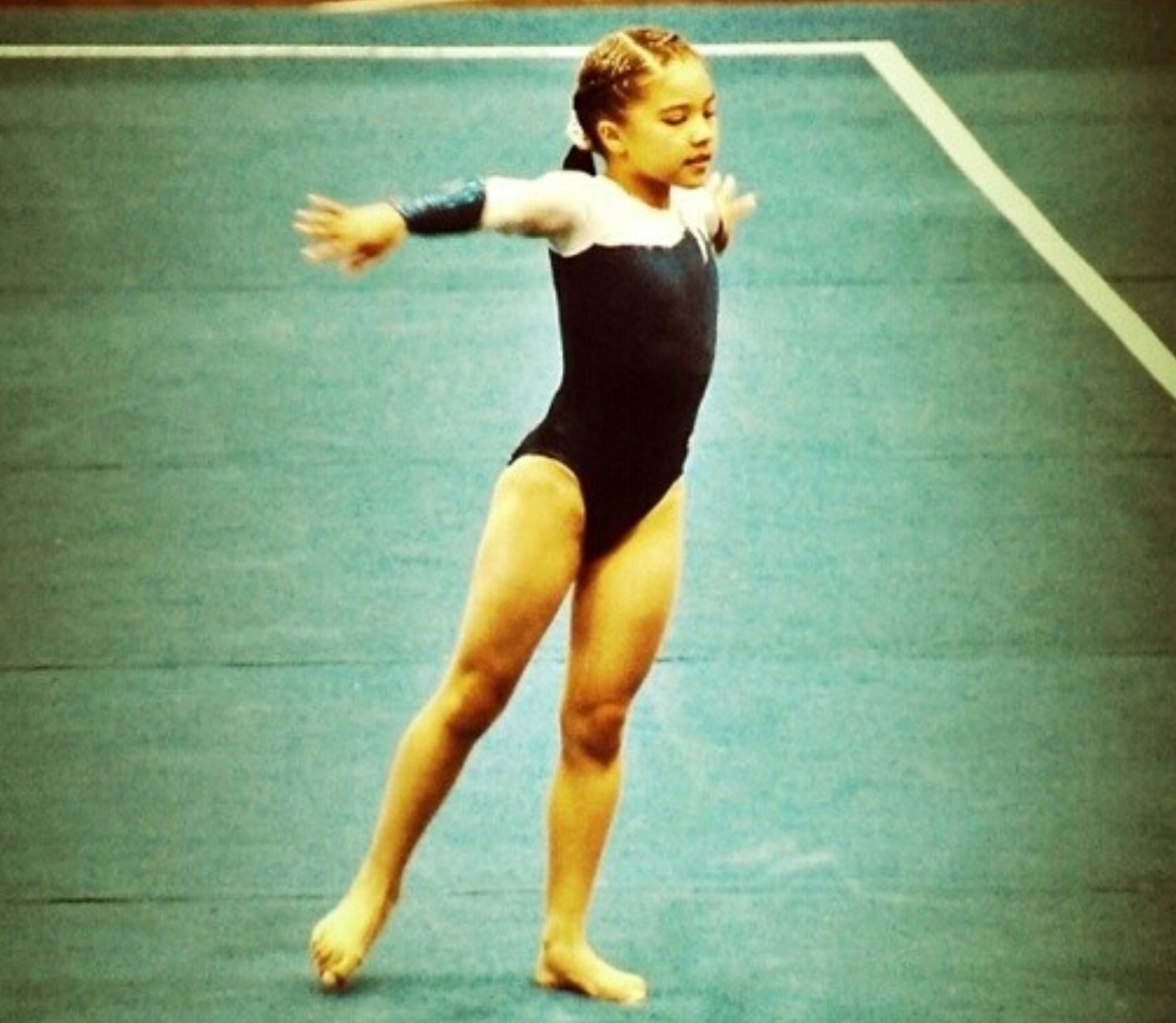 Kiana Elliott as a young gymnast.