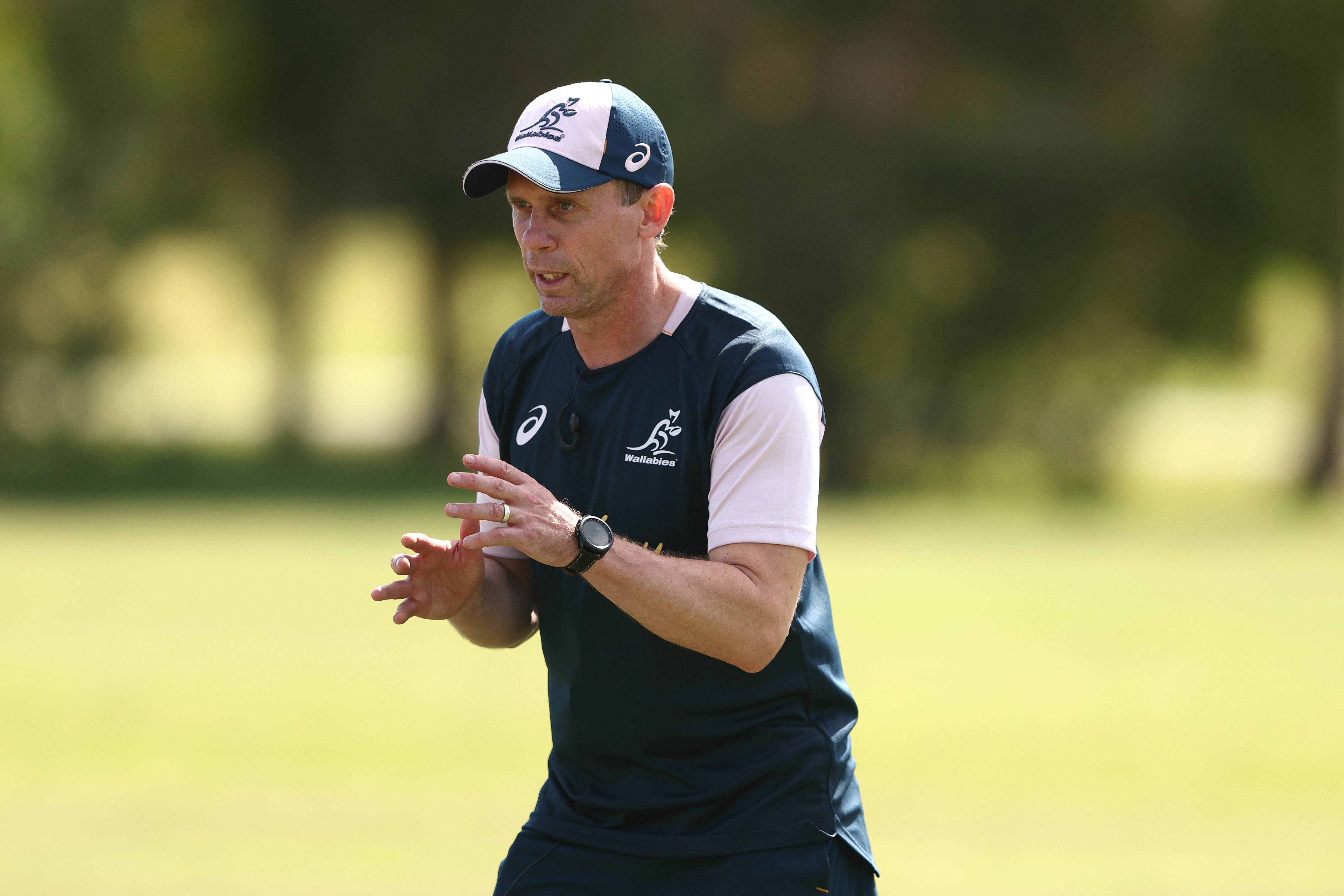 Defence coach Brett Hodgson during a Wallabies training camp.