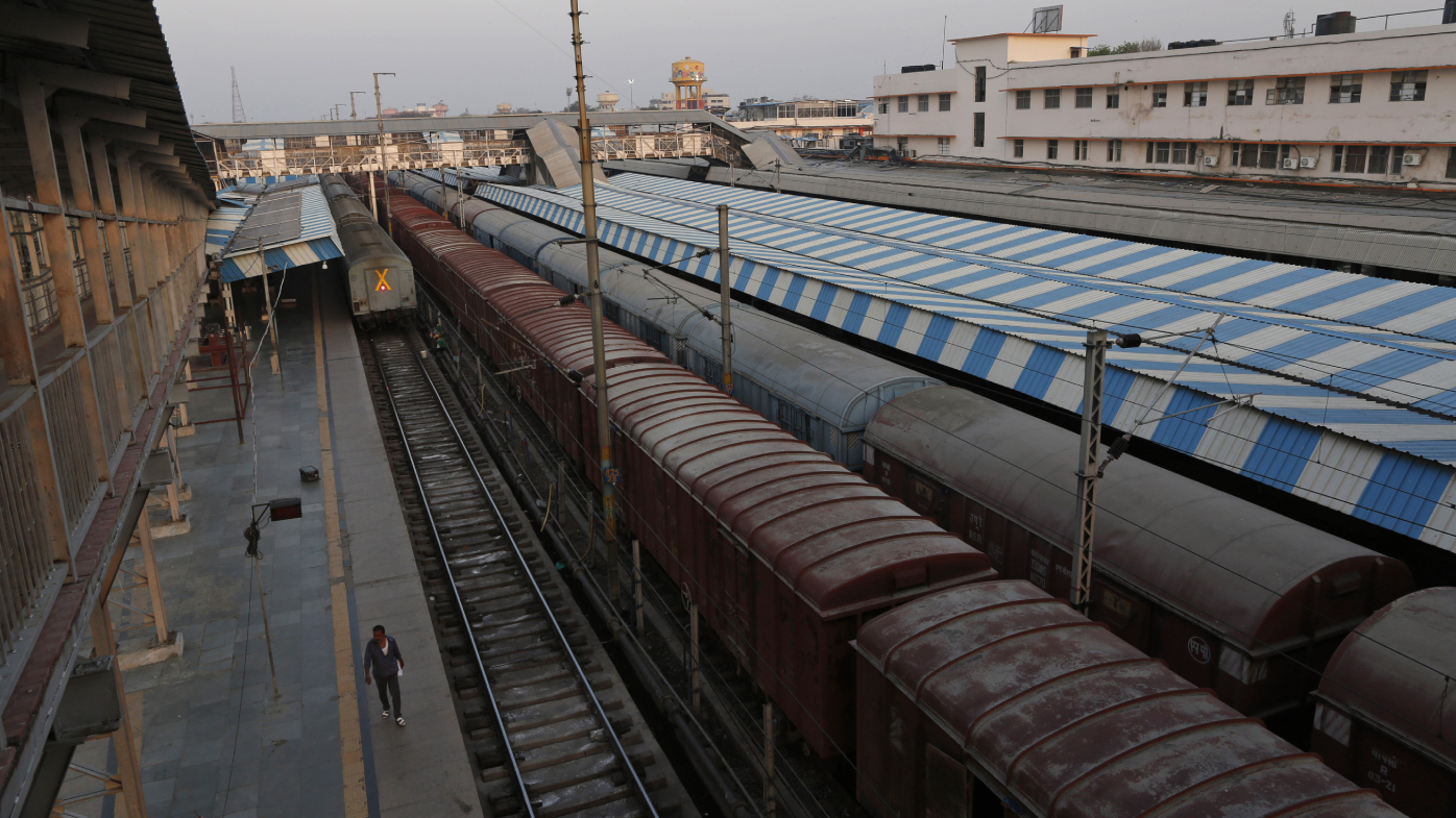 Halted trains in India