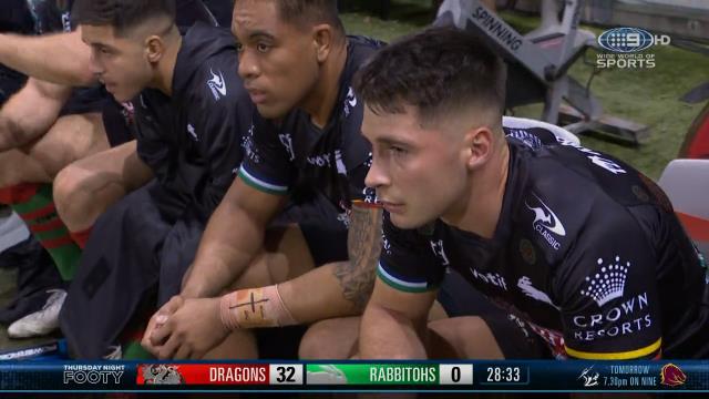 South Sydney halfback Lachlan Ilias was benched after 29 minutes against the Dragons.