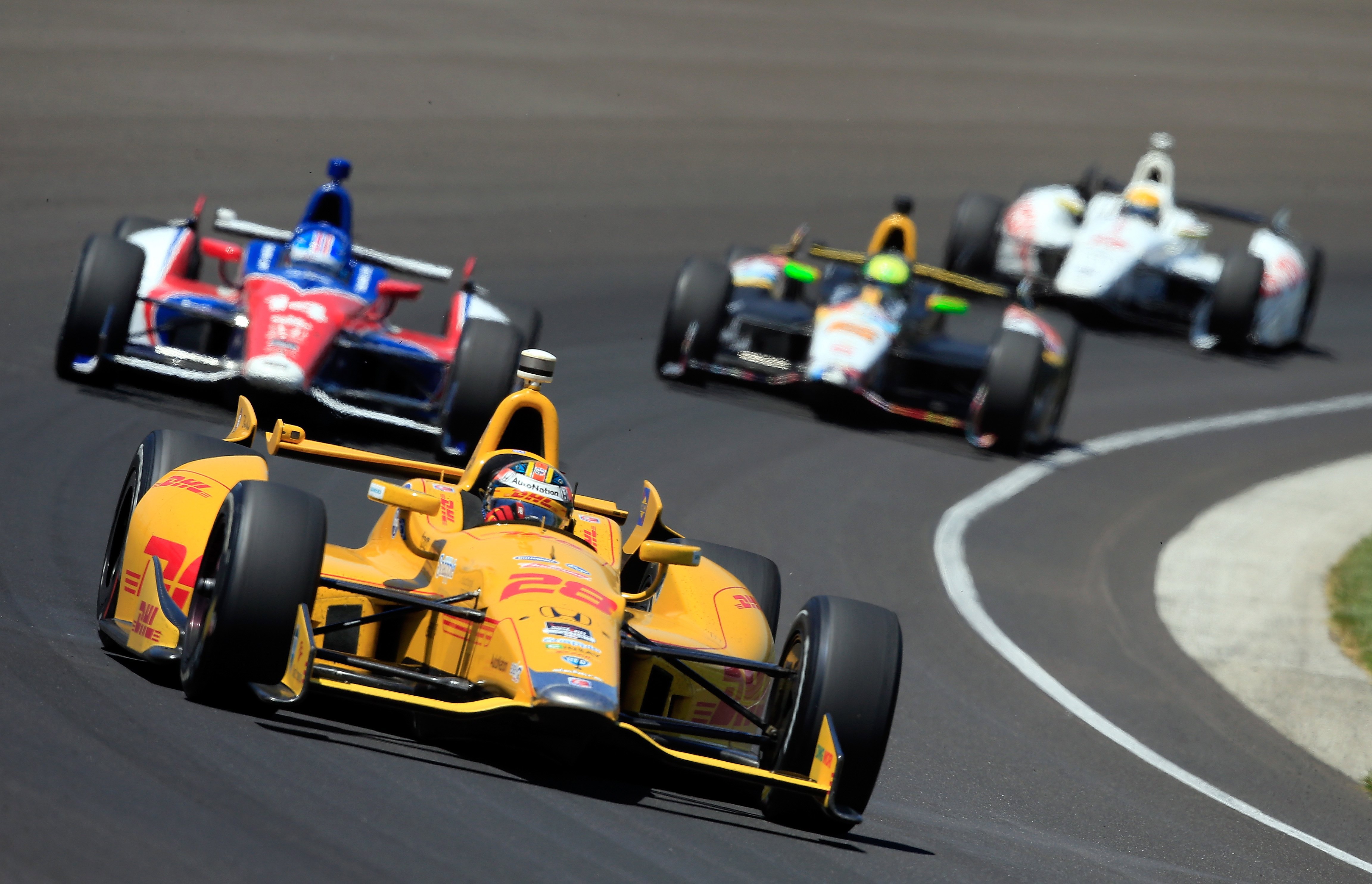 Ryan Hunter-Reay beat Helio Castroneves to victory by 0.06s, the second closest margin in Indianapolis 500 history.