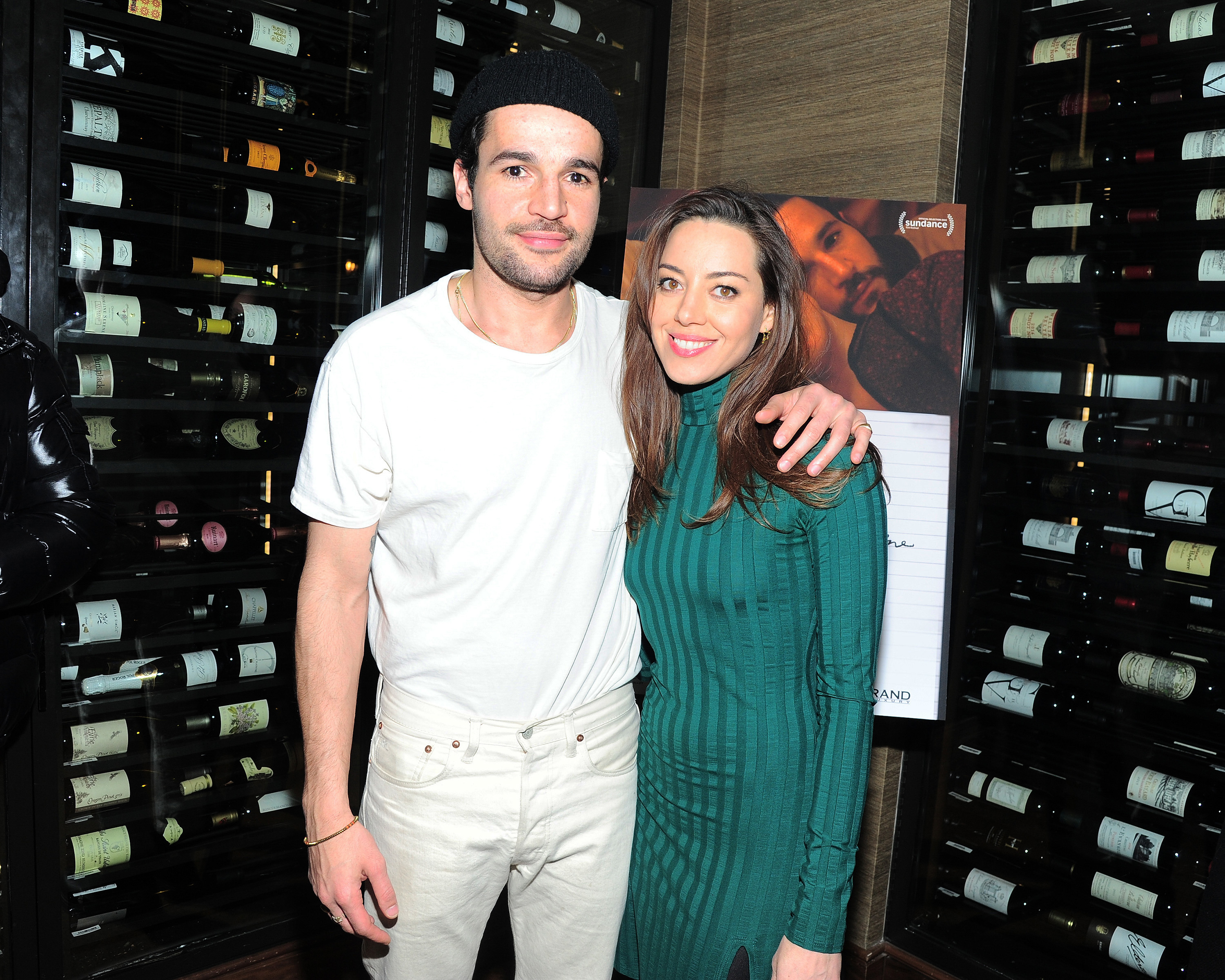 PARK CITY, UTAH - JANUARY 25: Christopher Abbott and Aubrey Plaza attend a private dinner during Sundance for 