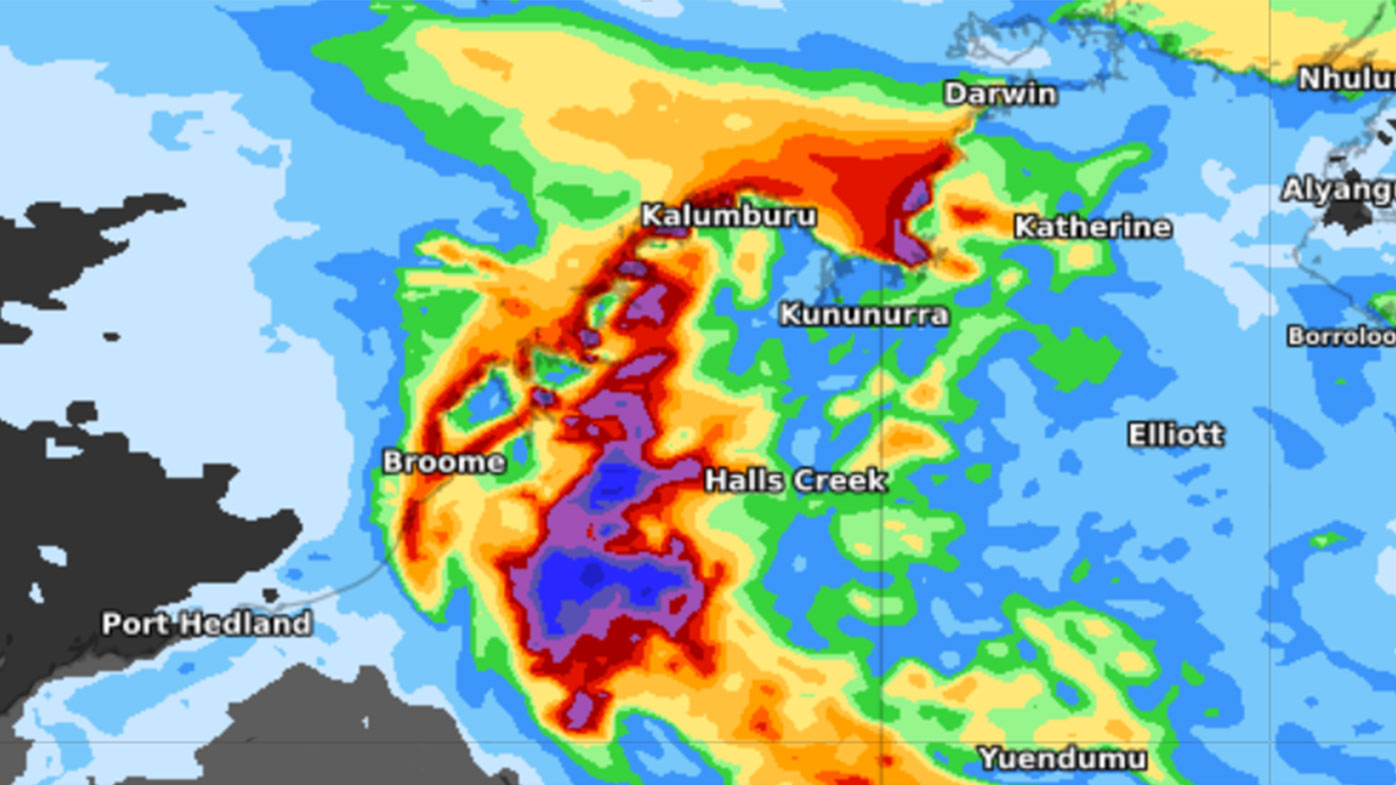 Heavy rainfall has bombarded the Kimberley region.