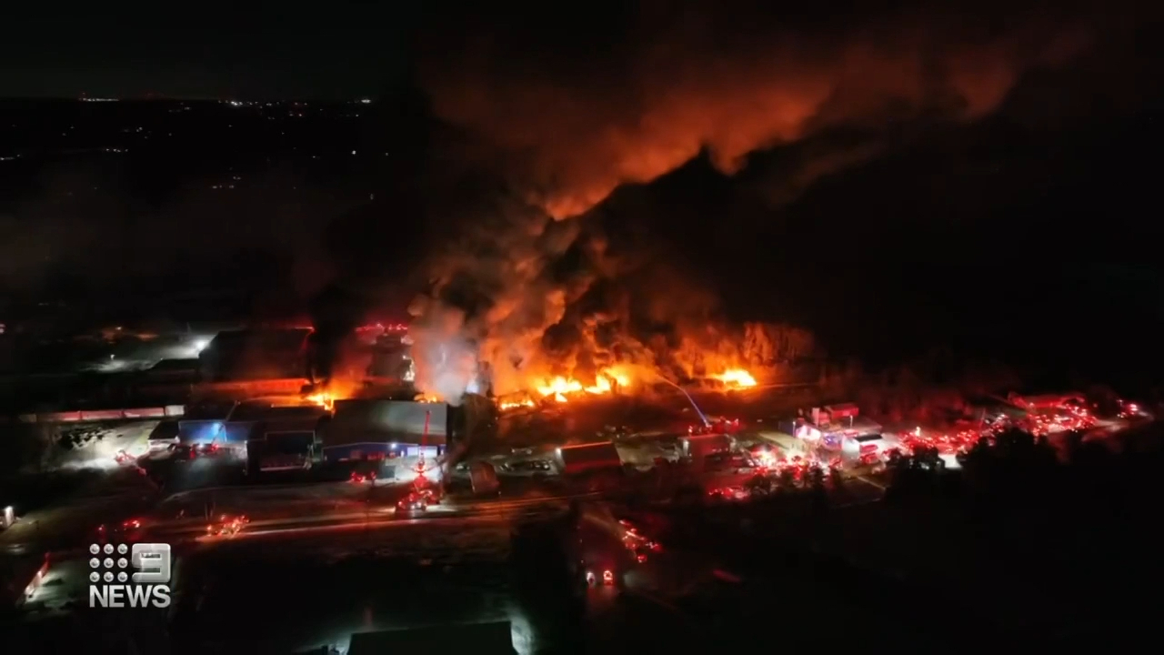 Train derailment in northeastern Ohio sparks massive fire