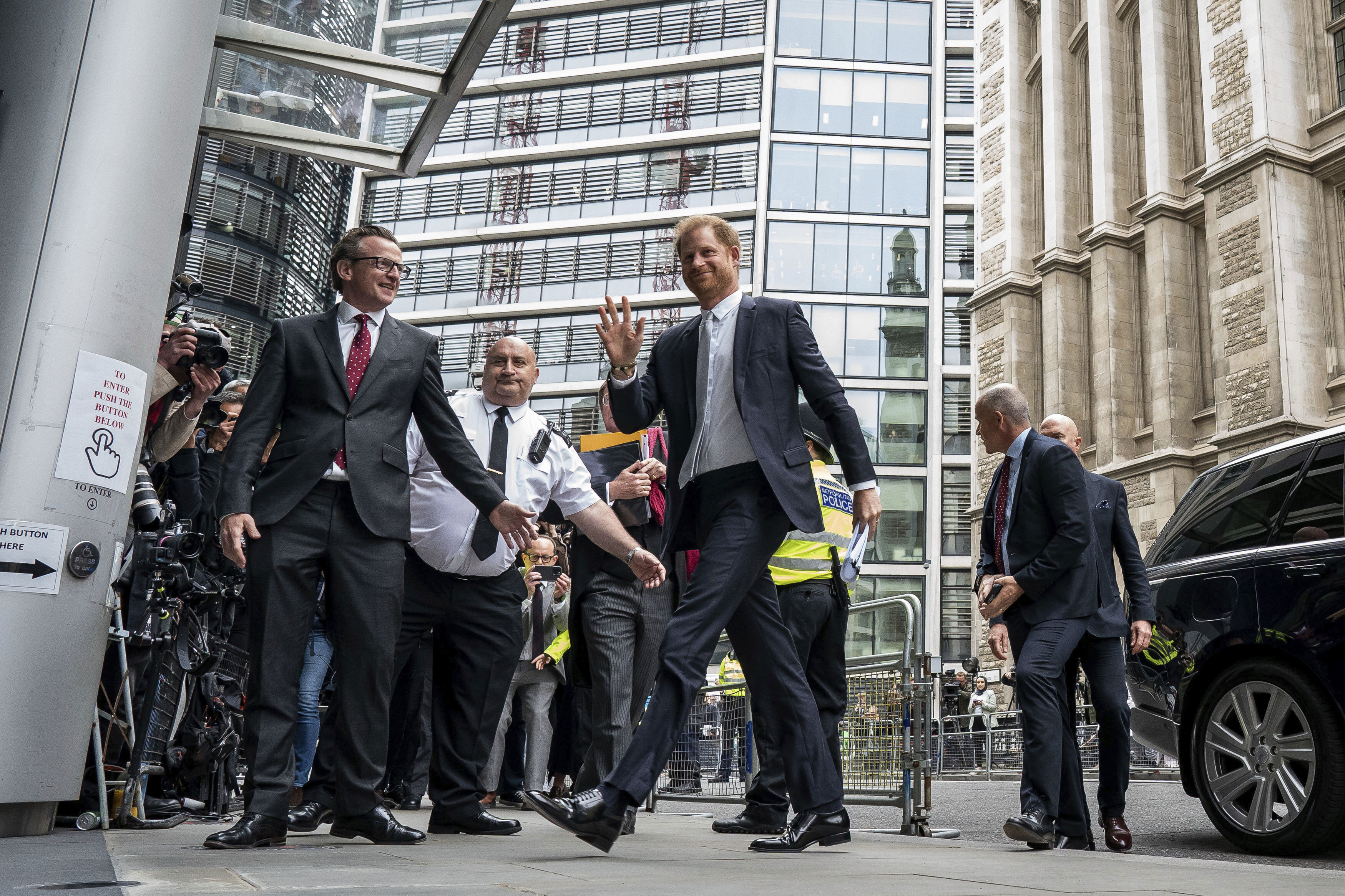 Prince Harry arrives at the High Court in London, Wednesday, June 7, 2023.