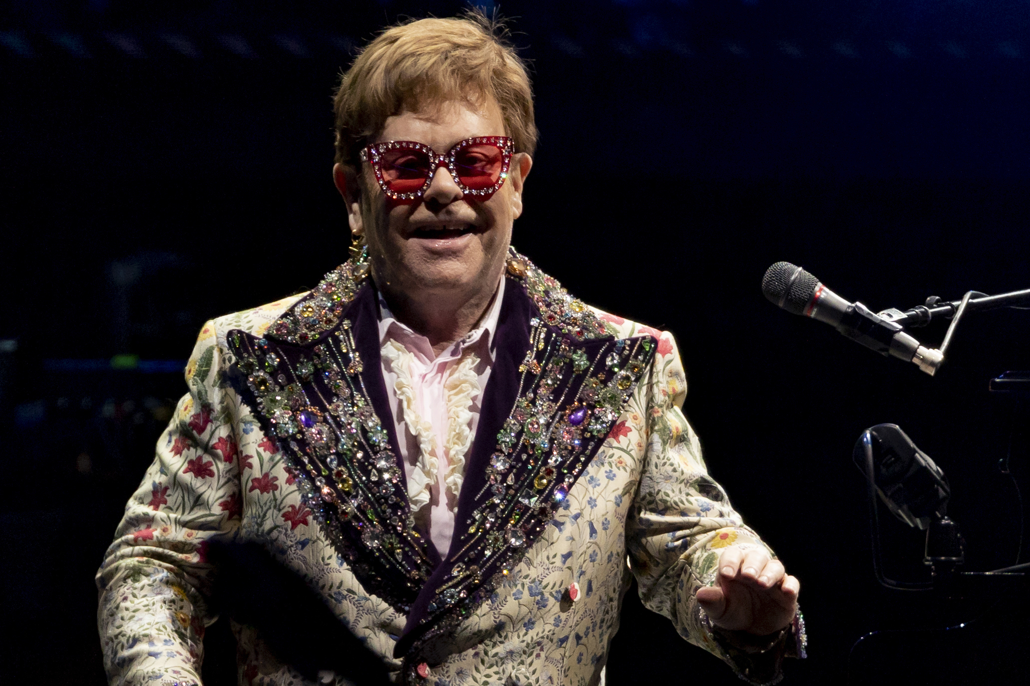 Elton John performs during the Farewell Yellow Brick Road tour on Wednesday, Jan. 19, 2022, in New Orleans.