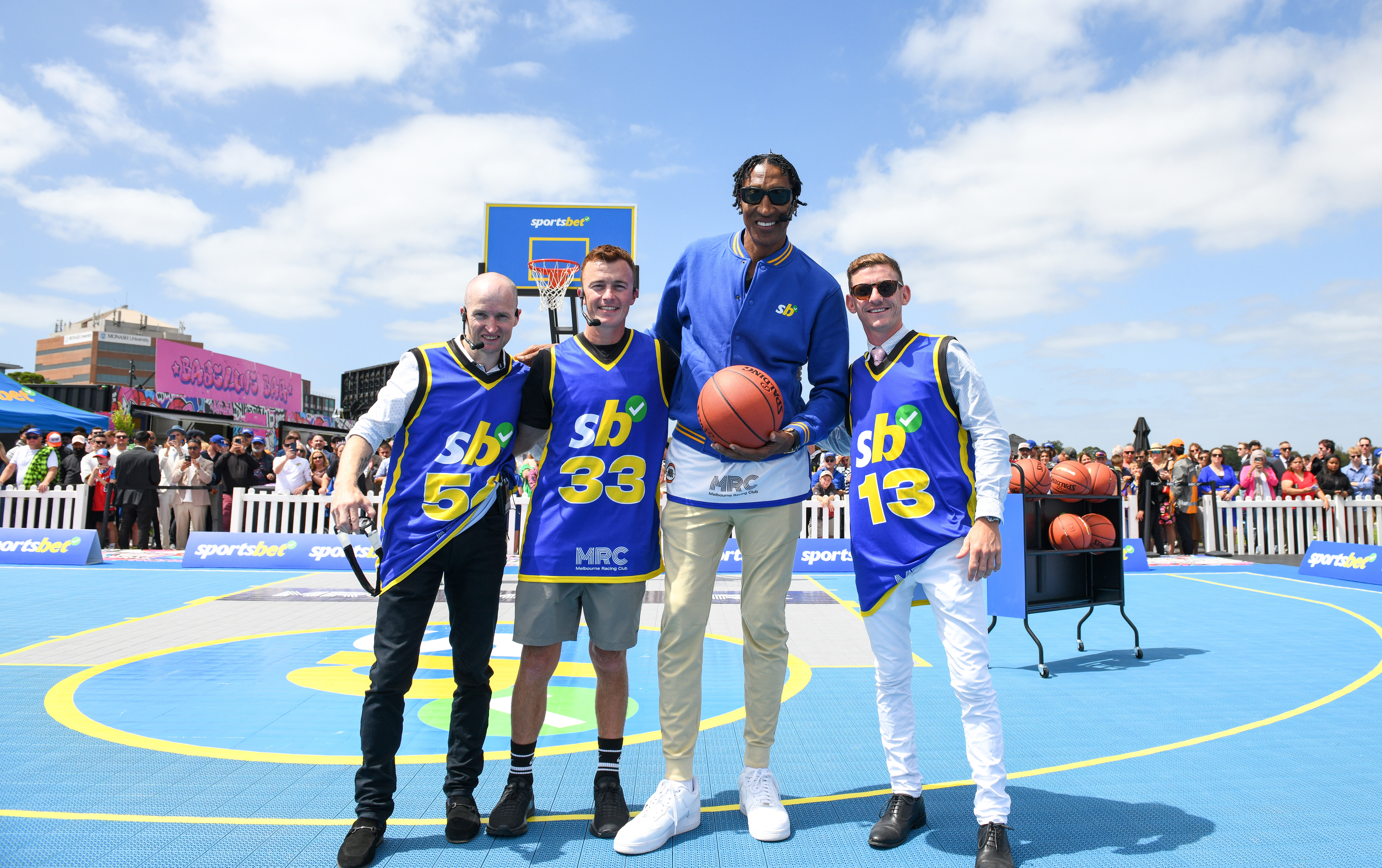 Scottie Pippen at Caulfield Racecourse on Saturday.