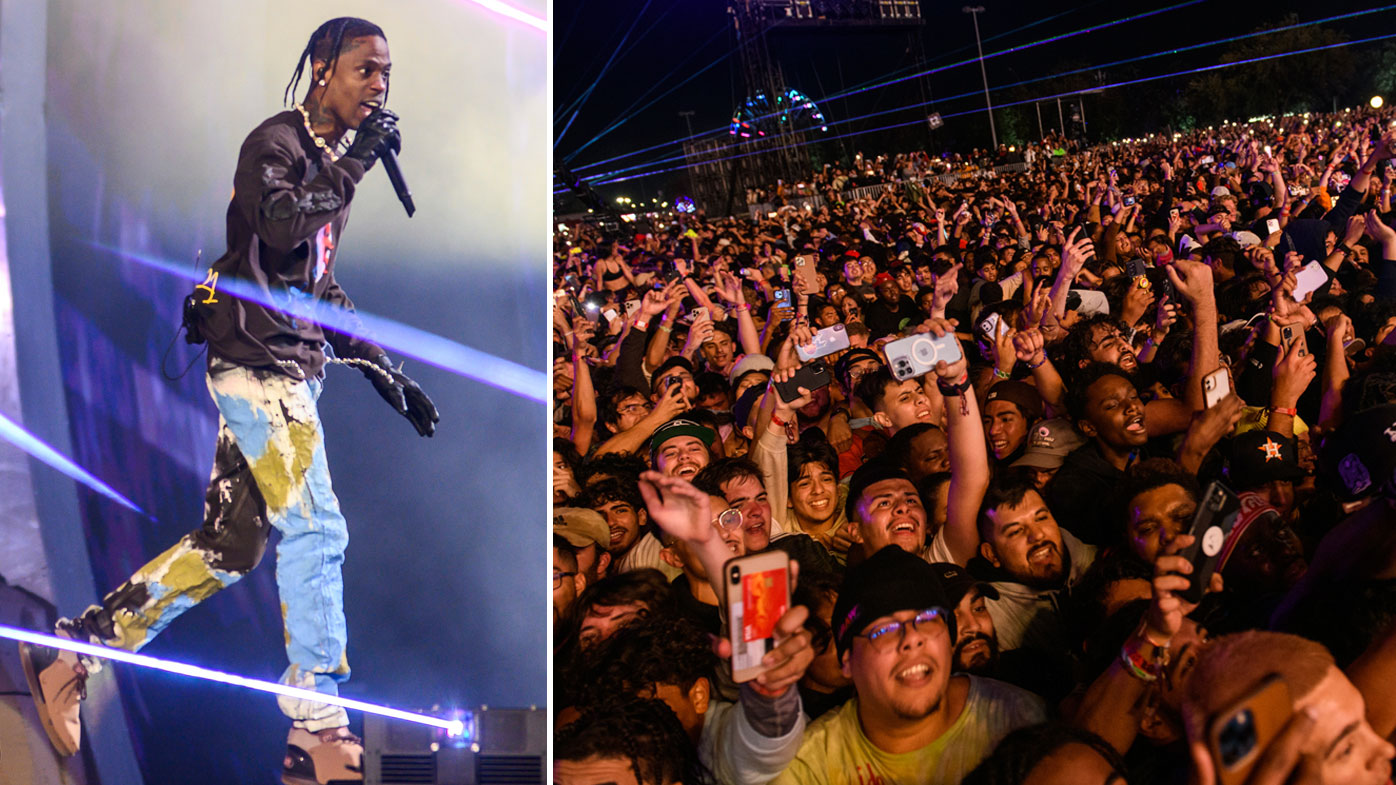 Travis Scott performs at Astroworld Festival at NRG park on Friday, Nov. 5, 2021 in Houston
