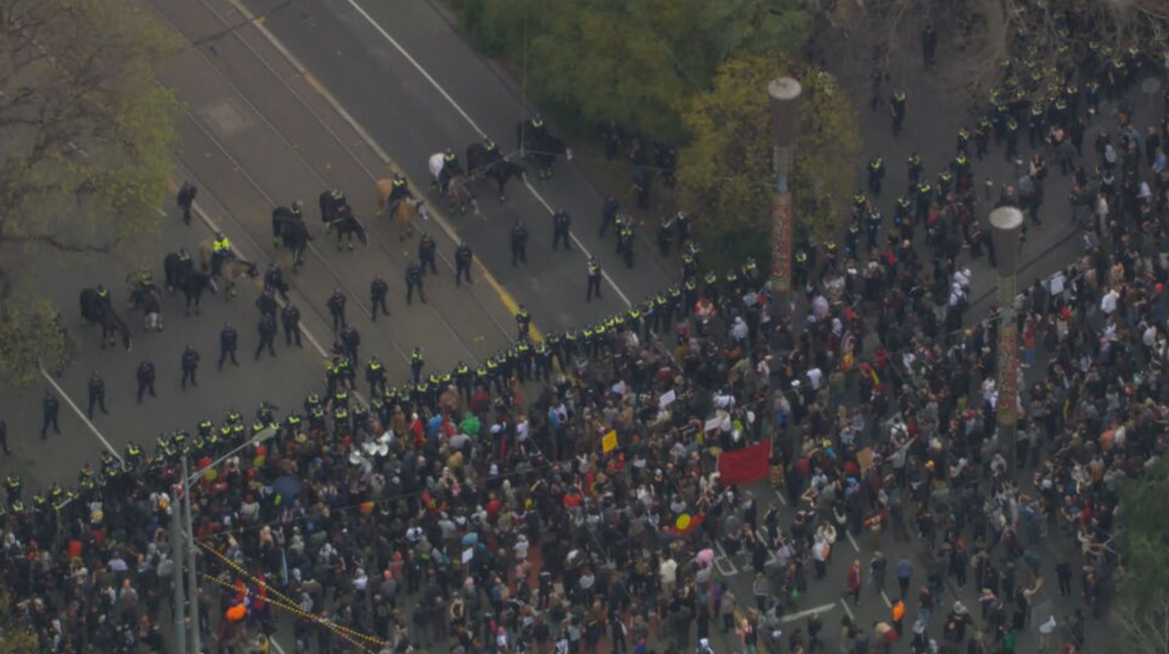 Stunning scenes as thousands turn out for mass protests in Melbourne