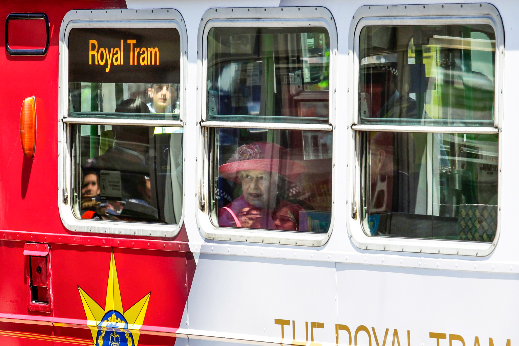 Queen Elizabeth visits the Ian Potter gallery and Federation Square on a tram to Government House October 26 2011.