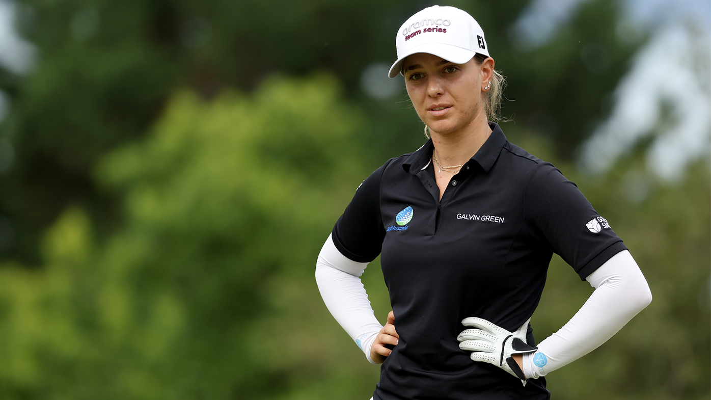 Stephanie Kyriacou of Australia looks on during the final round of the Amundi Evian Championship.