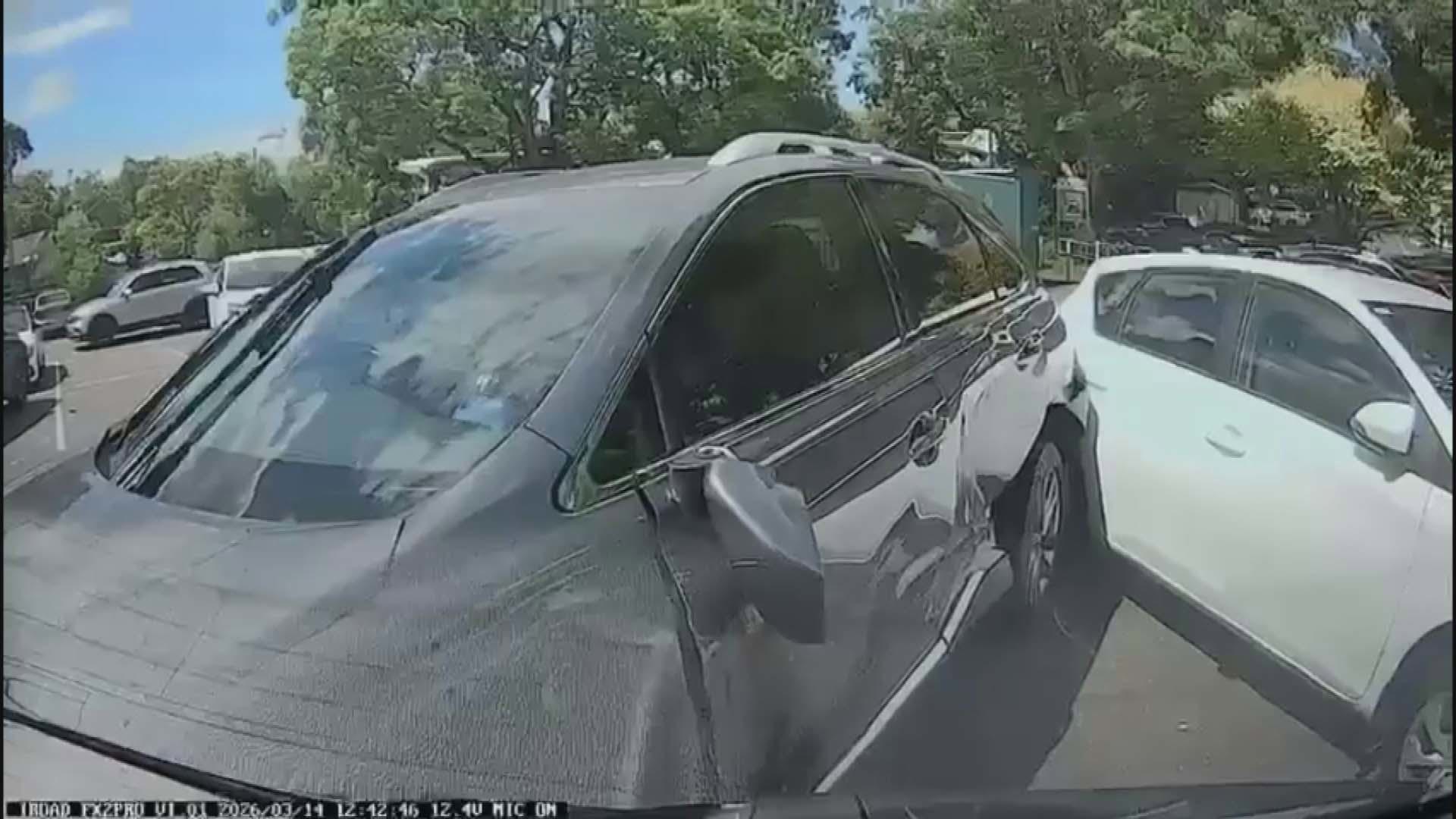 Wild footage shows 'drunk' driver hitting multiple cars before being arrested in toilet