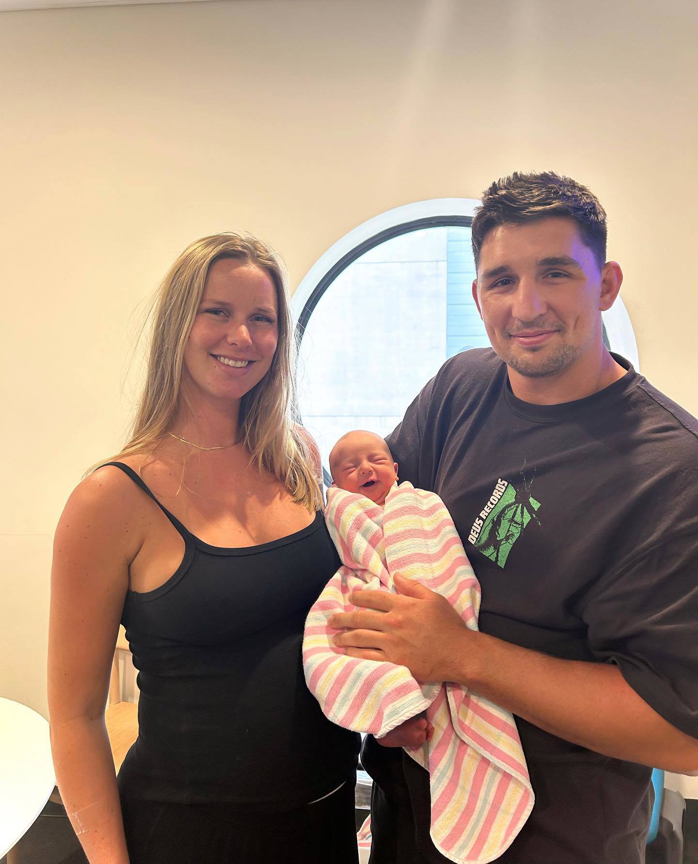 Taylah Cratchley and Victor Radley welcome baby Vinnie