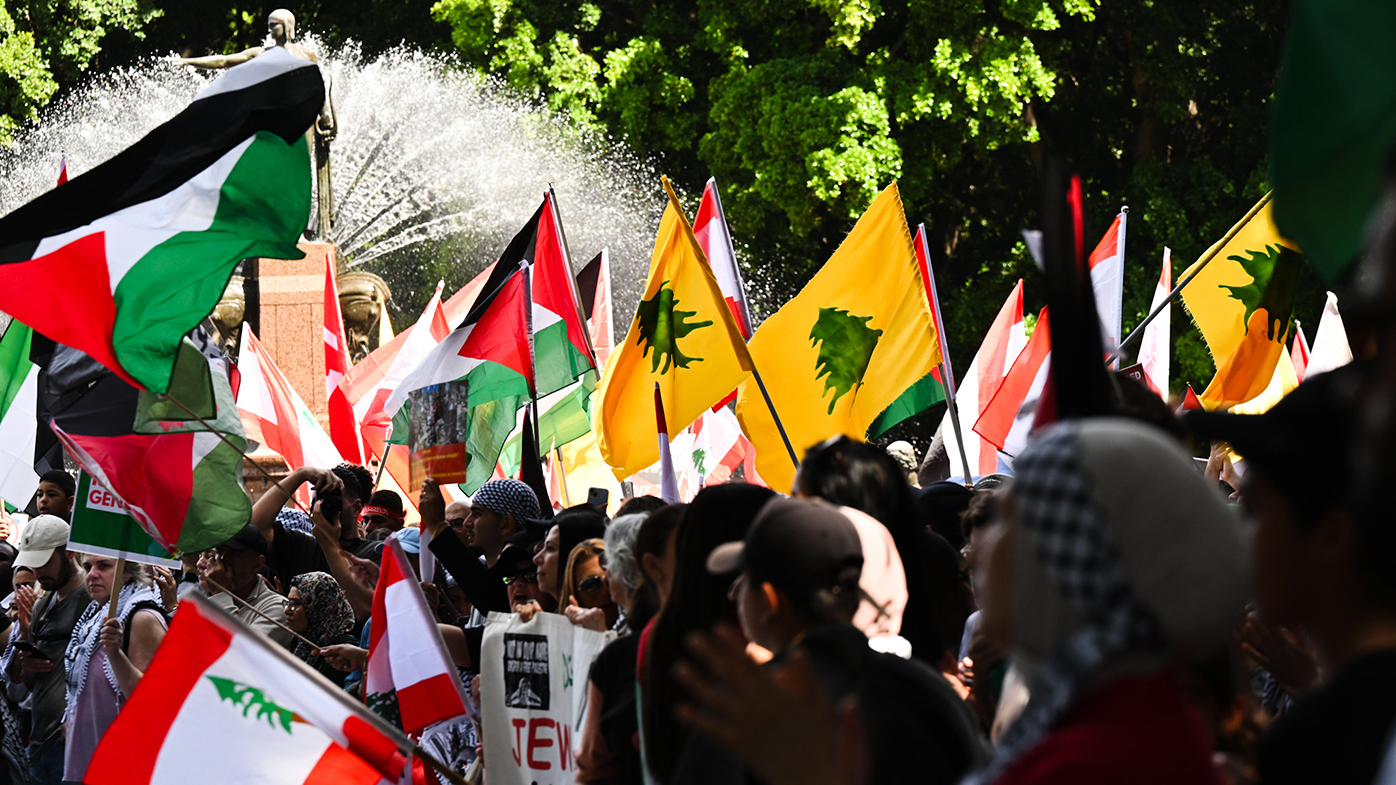 The rally comes the day before the one-year anniversary of the October 7 attacks by Hamas on Israel.