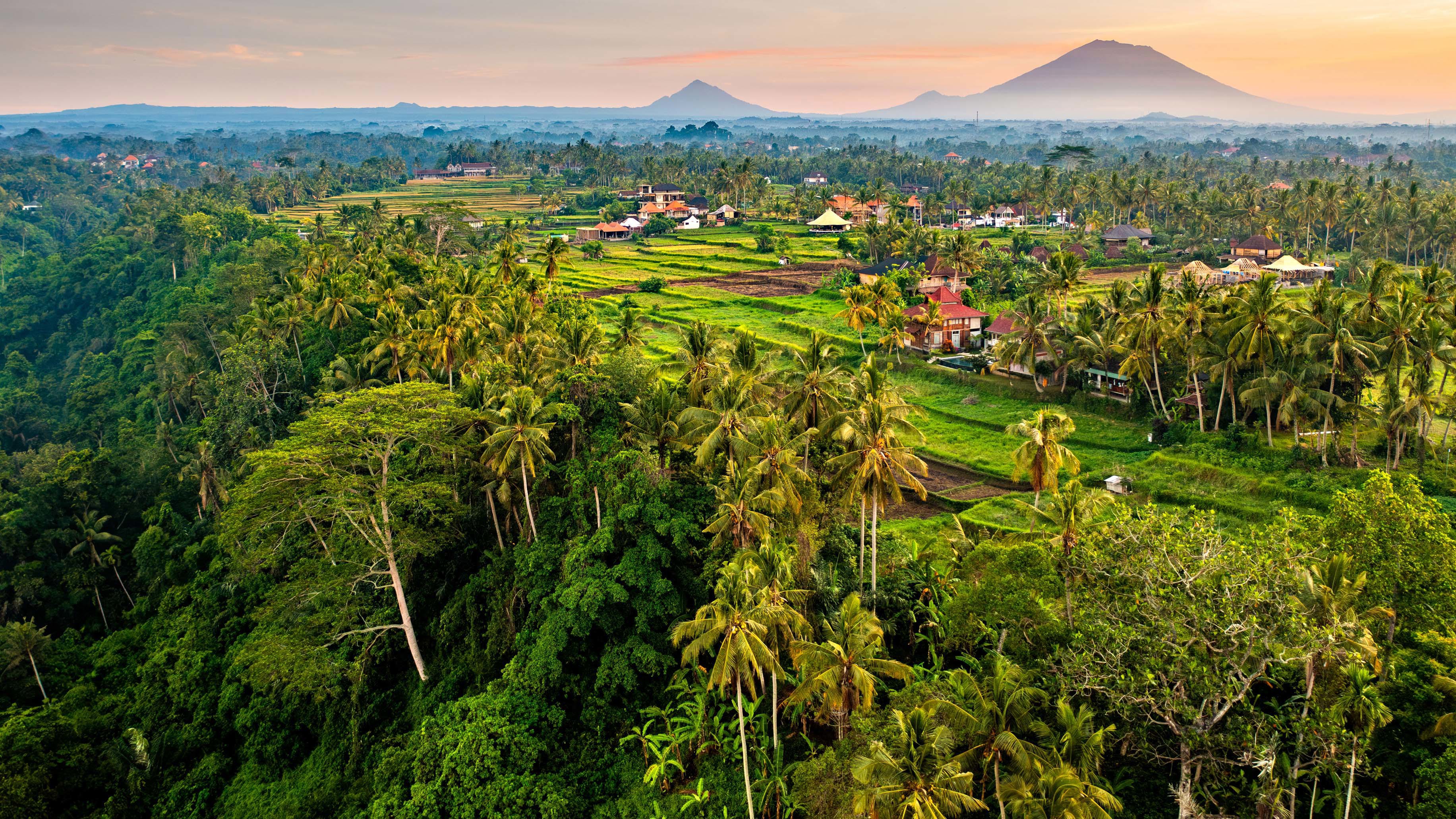 Ubud in Bali is a popular spot for Aussies, but flights have been cancelled due to volcanic ash.