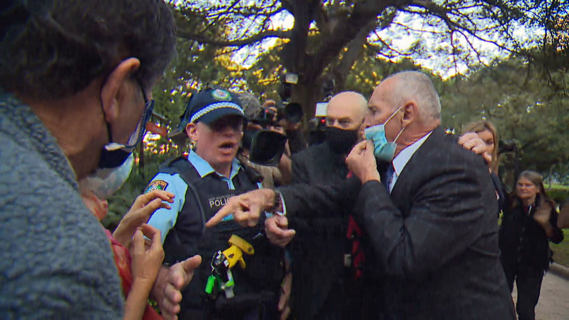 Chris Dawson's brother, Paul, clashes with media outside court