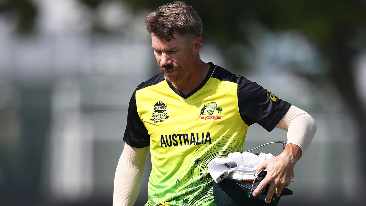 David Warner of Australia walks off after being dismissed