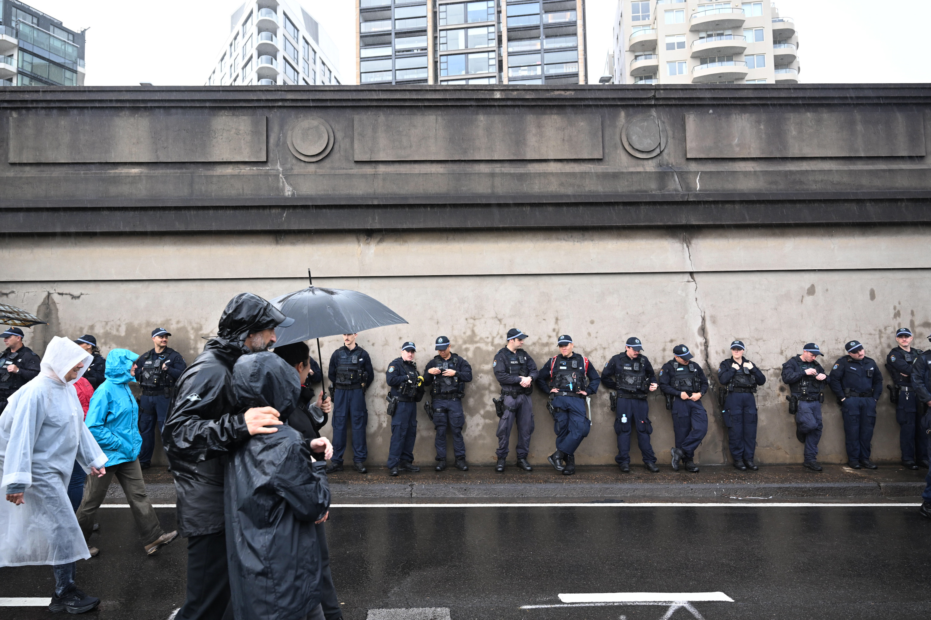 Pro-Palestine protesters march across the Sydney Harbour Bridge to bring attention to the ongoing Israel bombing and aid restrictions to Gaza. 3 August 2025 Photo: Janie Barrett 