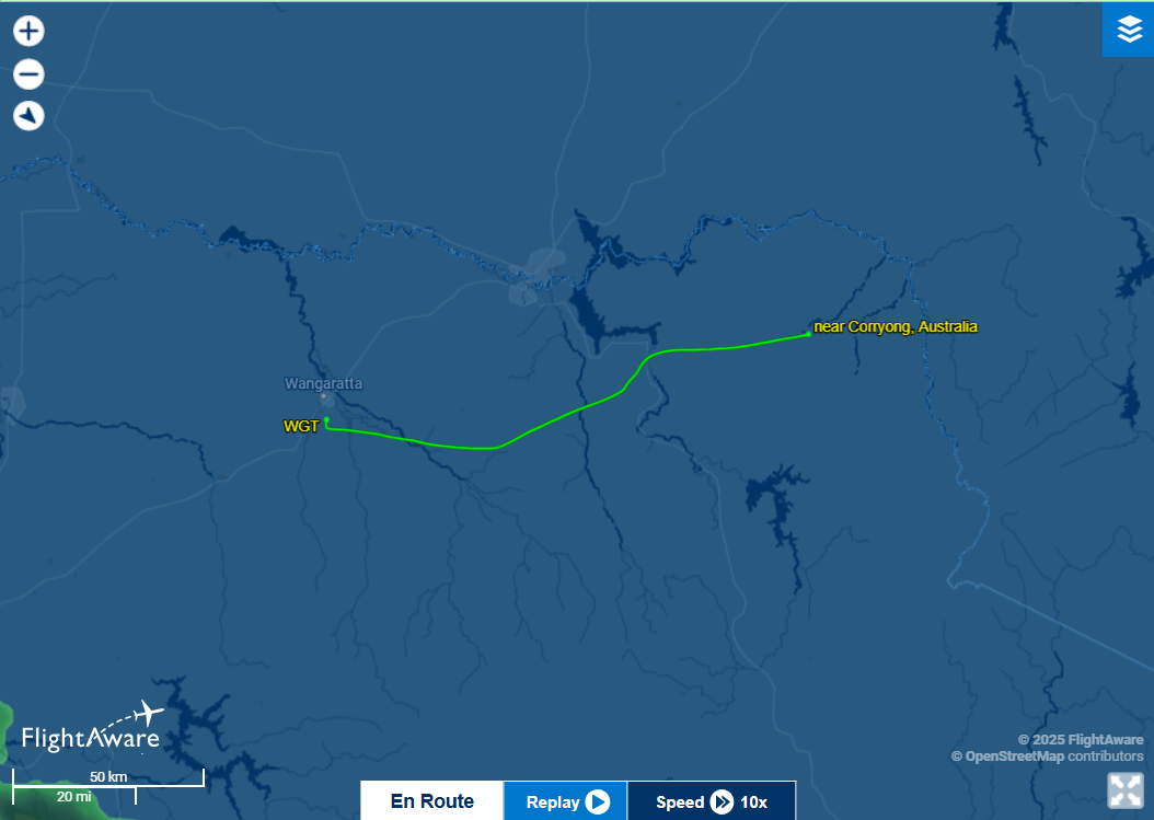 Missing light plane Snowy Mountains map