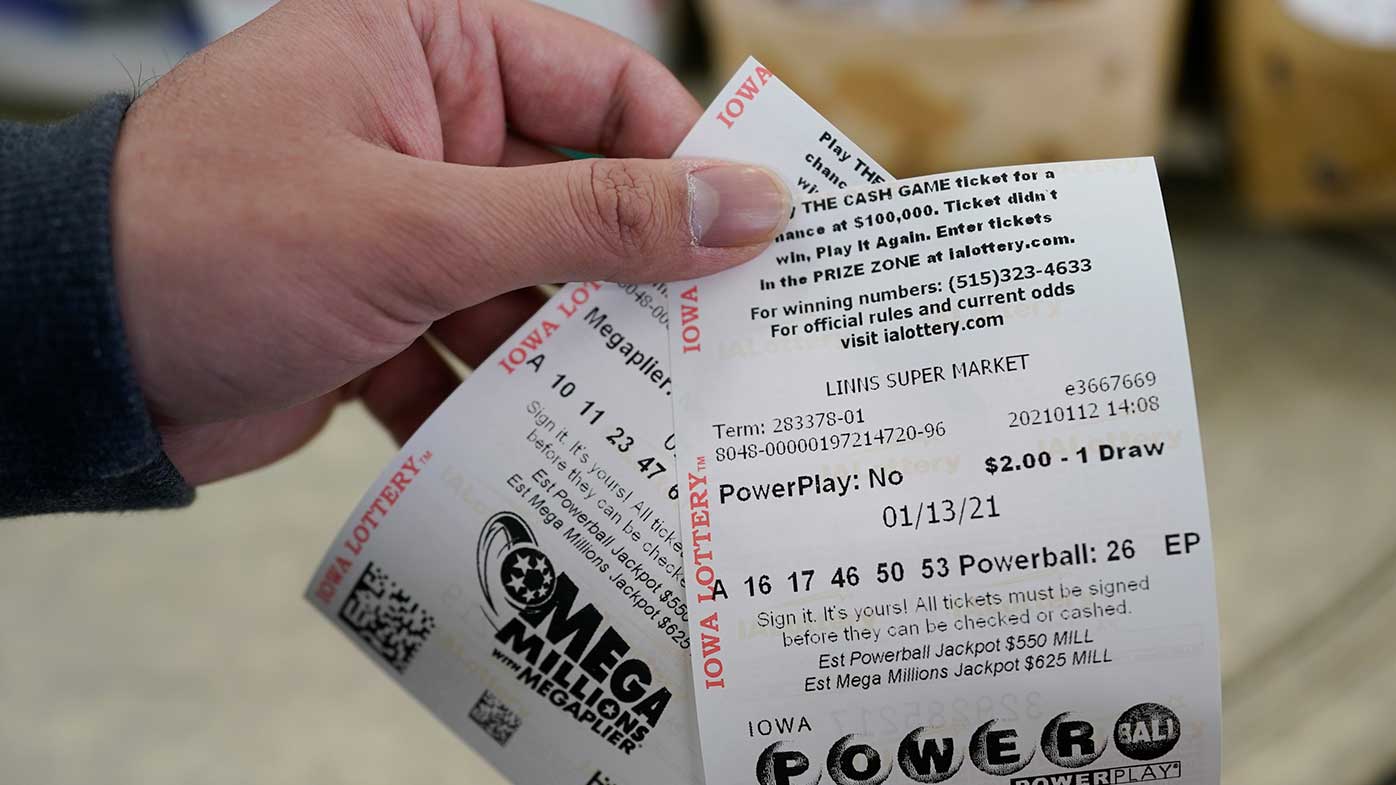 Mega Millions and Powerball lottery tickets.