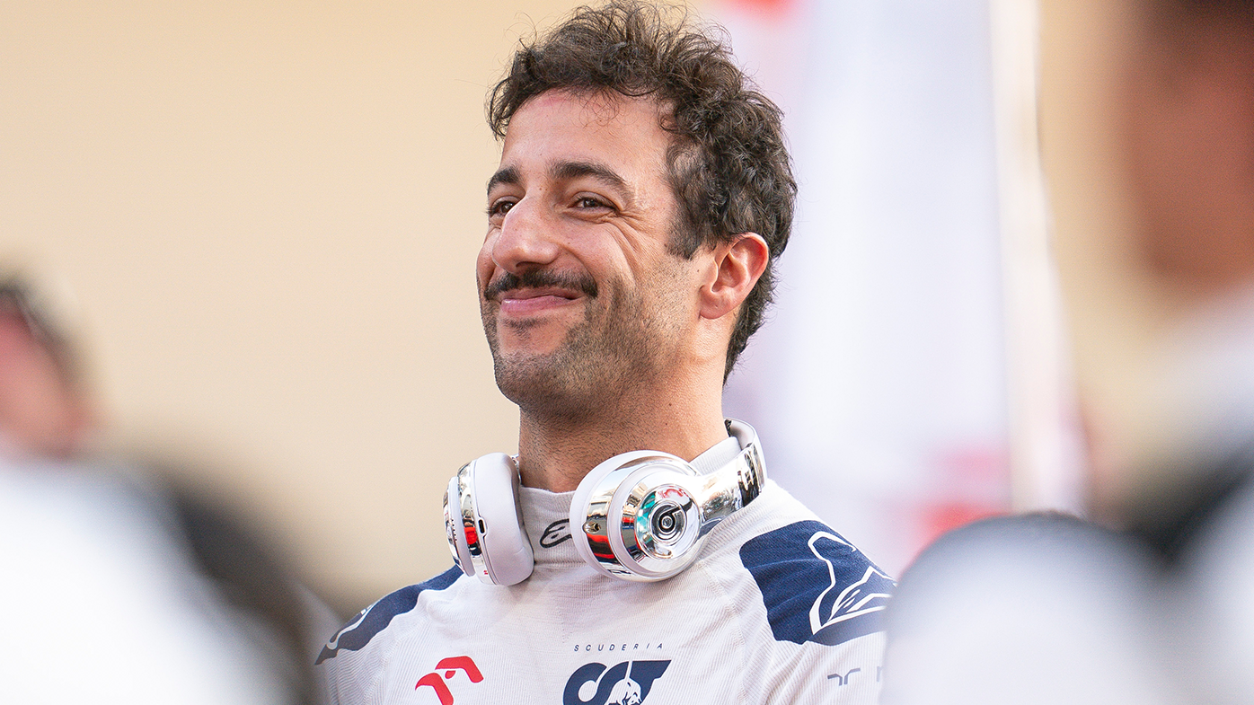 Daniel Ricciardo of AlphaTauri looks on ahead of the Abu Dhabi Grand Prix.