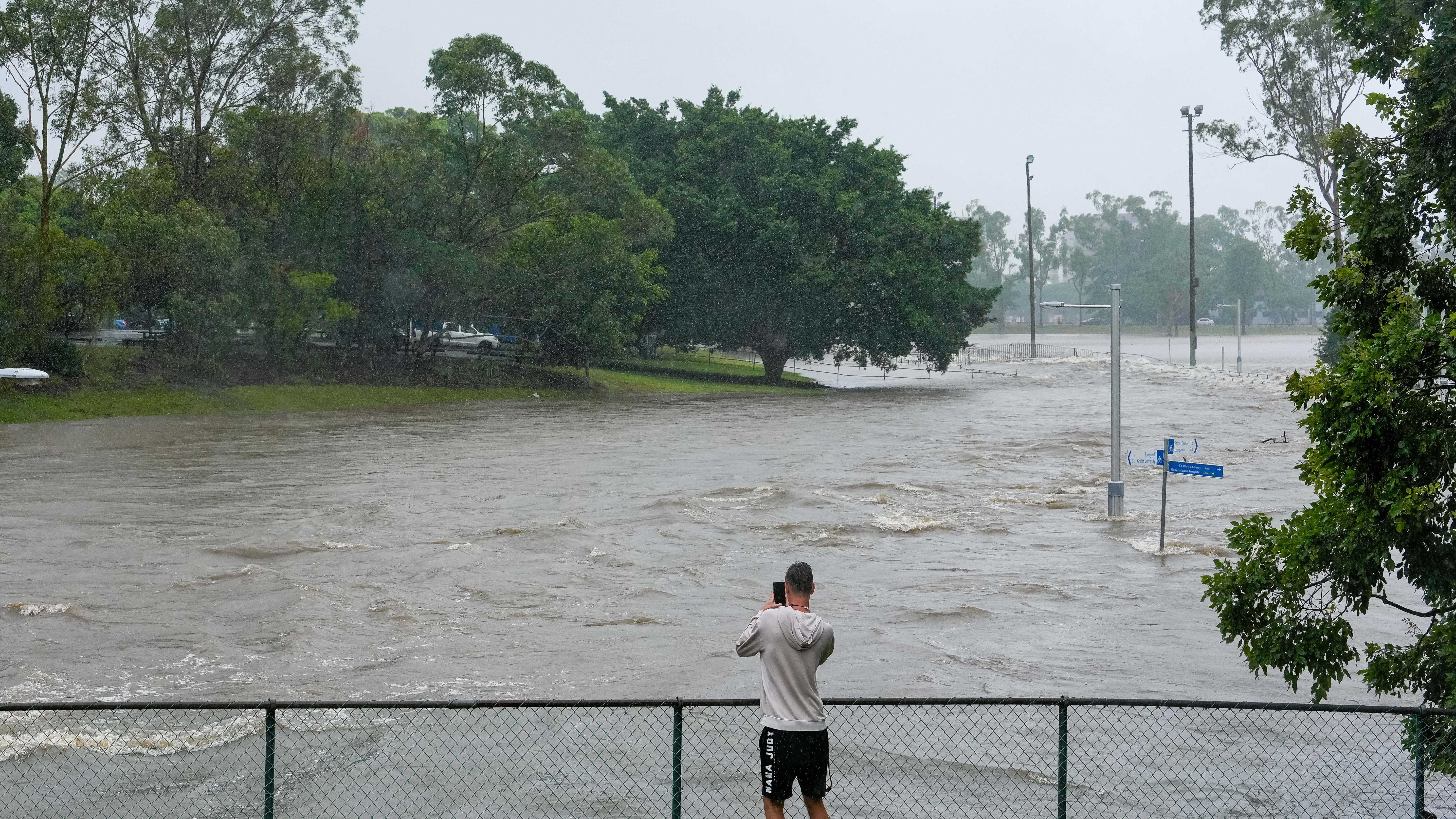 Flooding in Greenslopes in Brisbane.