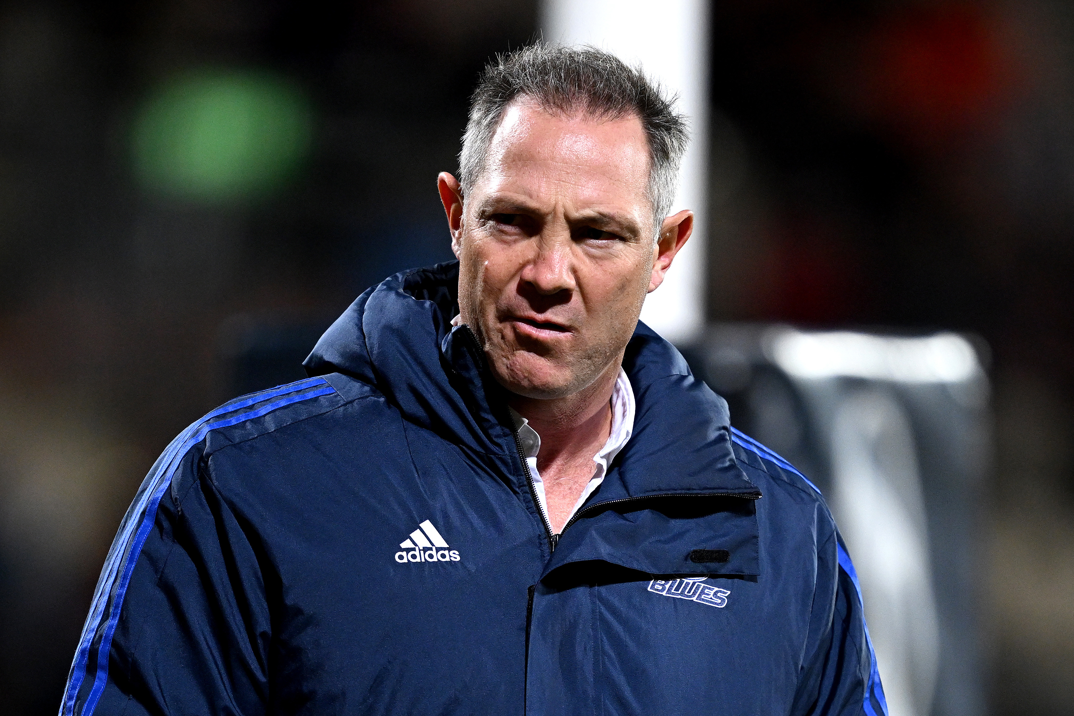 Coach Leon McDonald of the Blues.