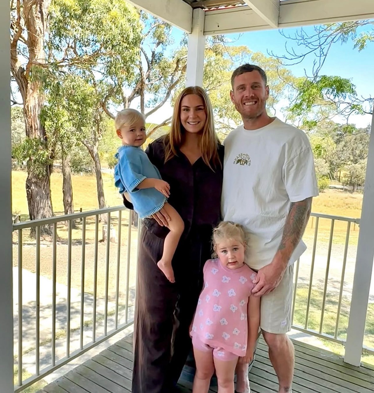 Collingwood star Tim Membrey and family