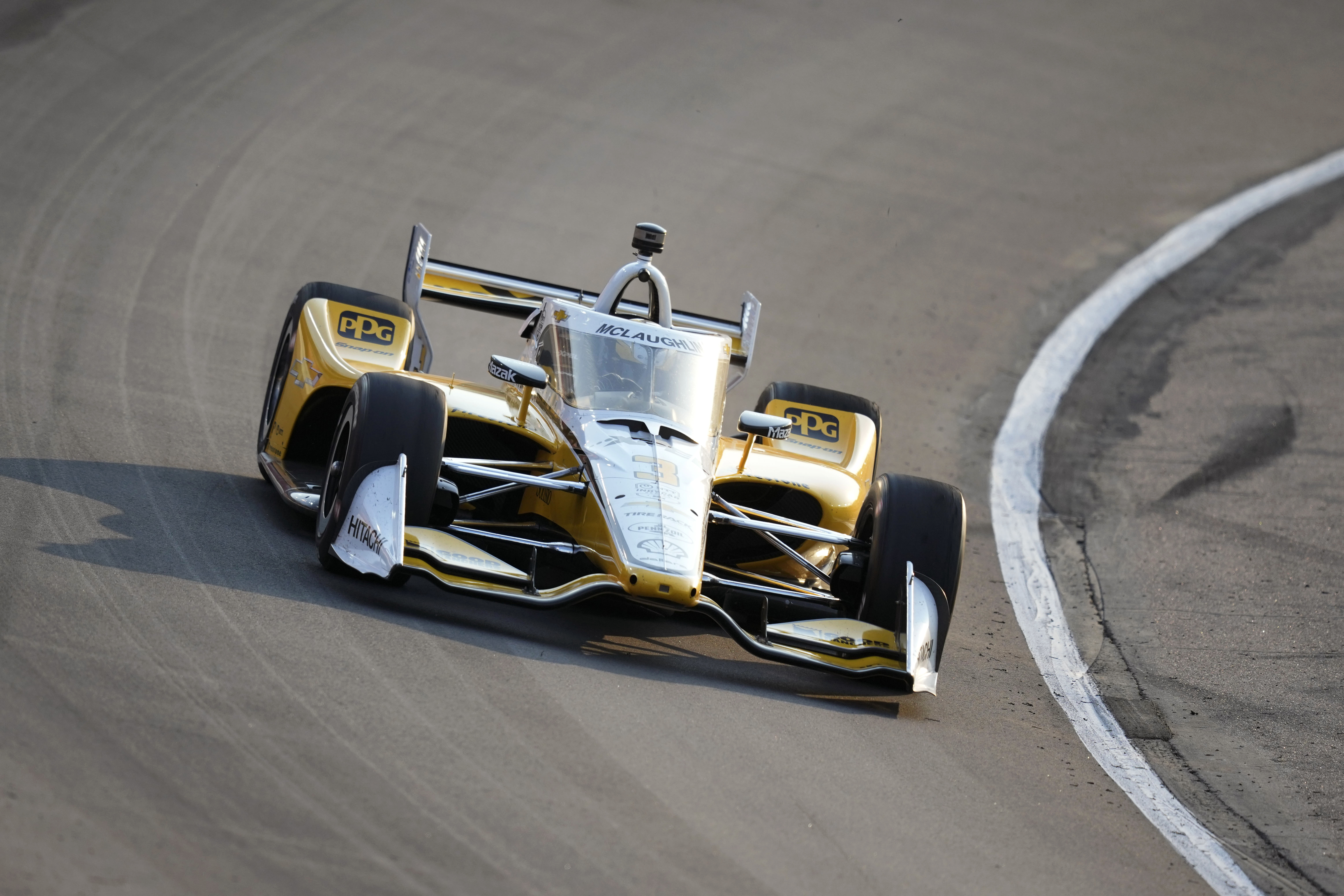 Scott McLaughlin drives at Iowa Speedway in Newton.