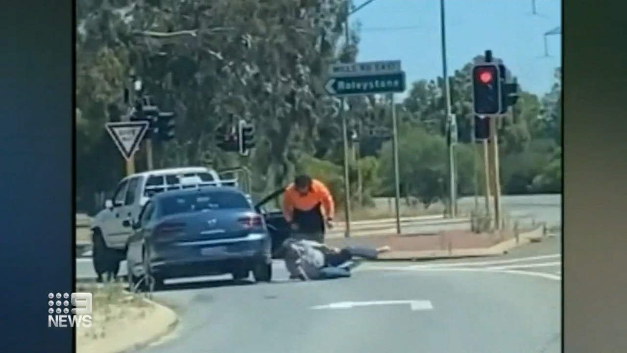 A﻿ violent road rage attack on a Perth taxi driver unfolded in the middle of a turning lane at the busy intersection of Tonkin Highway and Mills Road East in Martin, around 2.30pm yesterday.