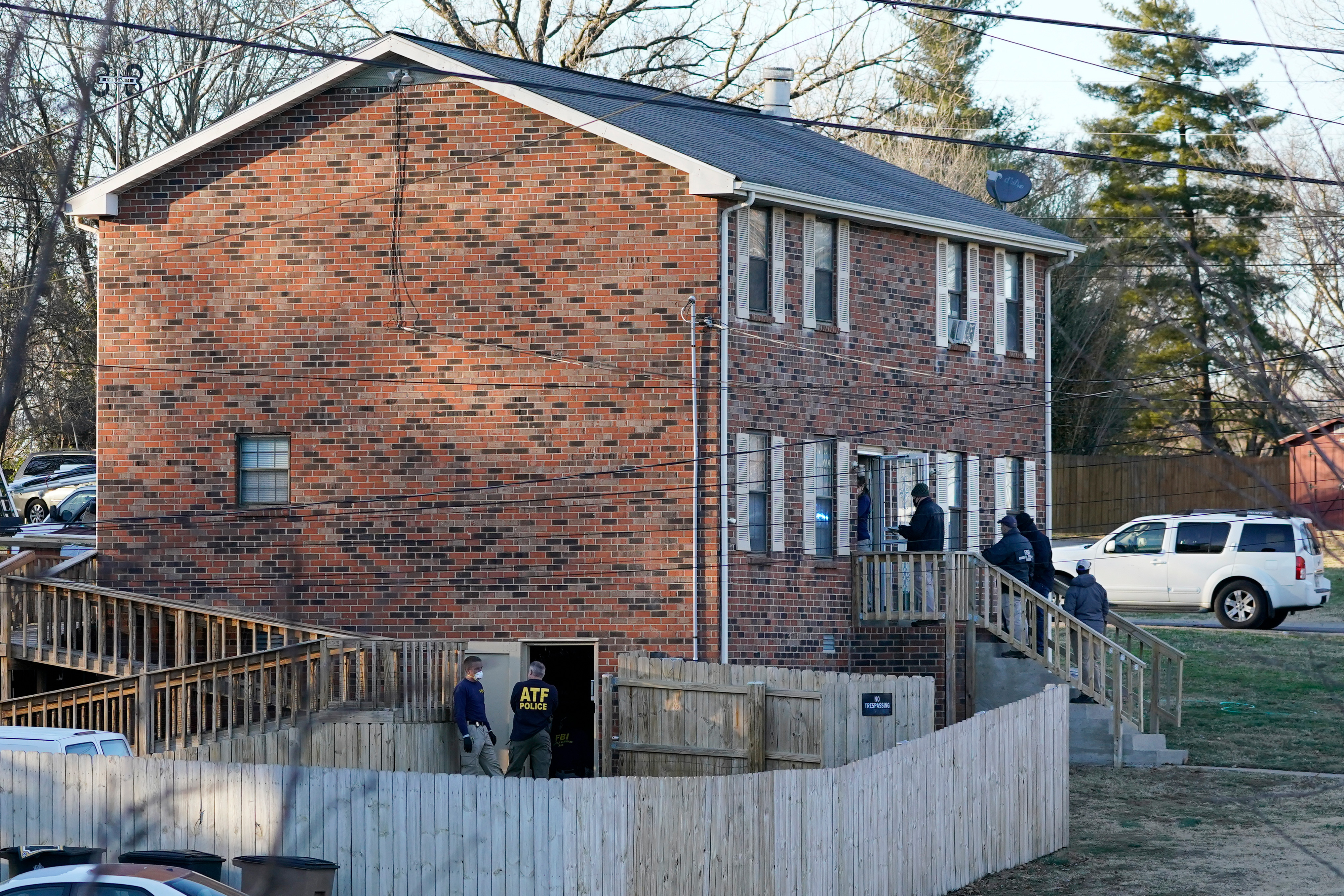 FBI and ATF agents search a home  in Nashville, Tennessee.