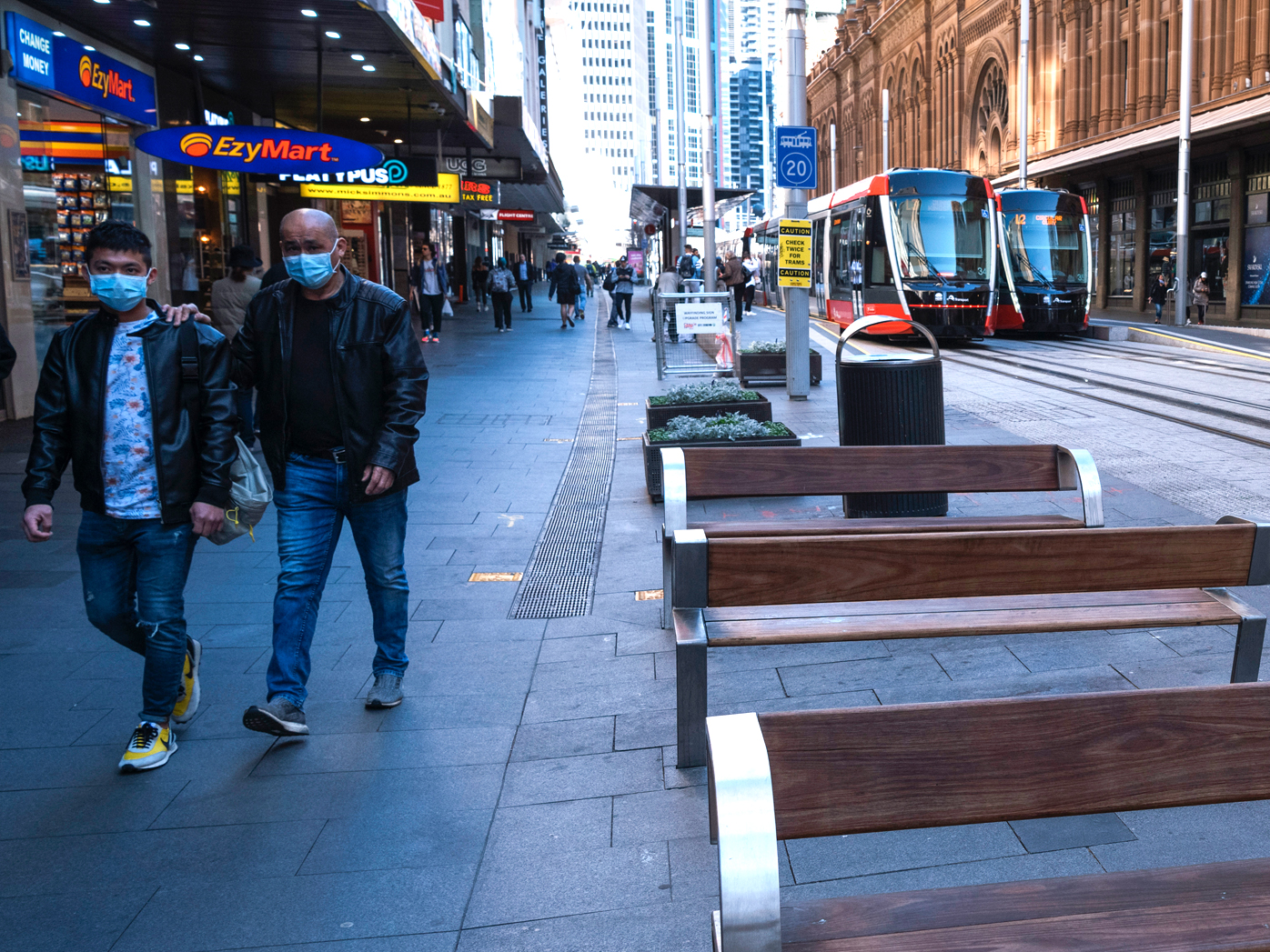 An empty Sydney CBD during lunchtime