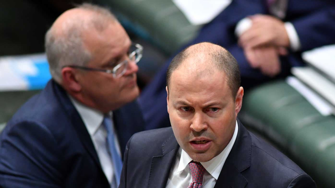 Scott Morrison and Josh Frydenberg in Parliament.