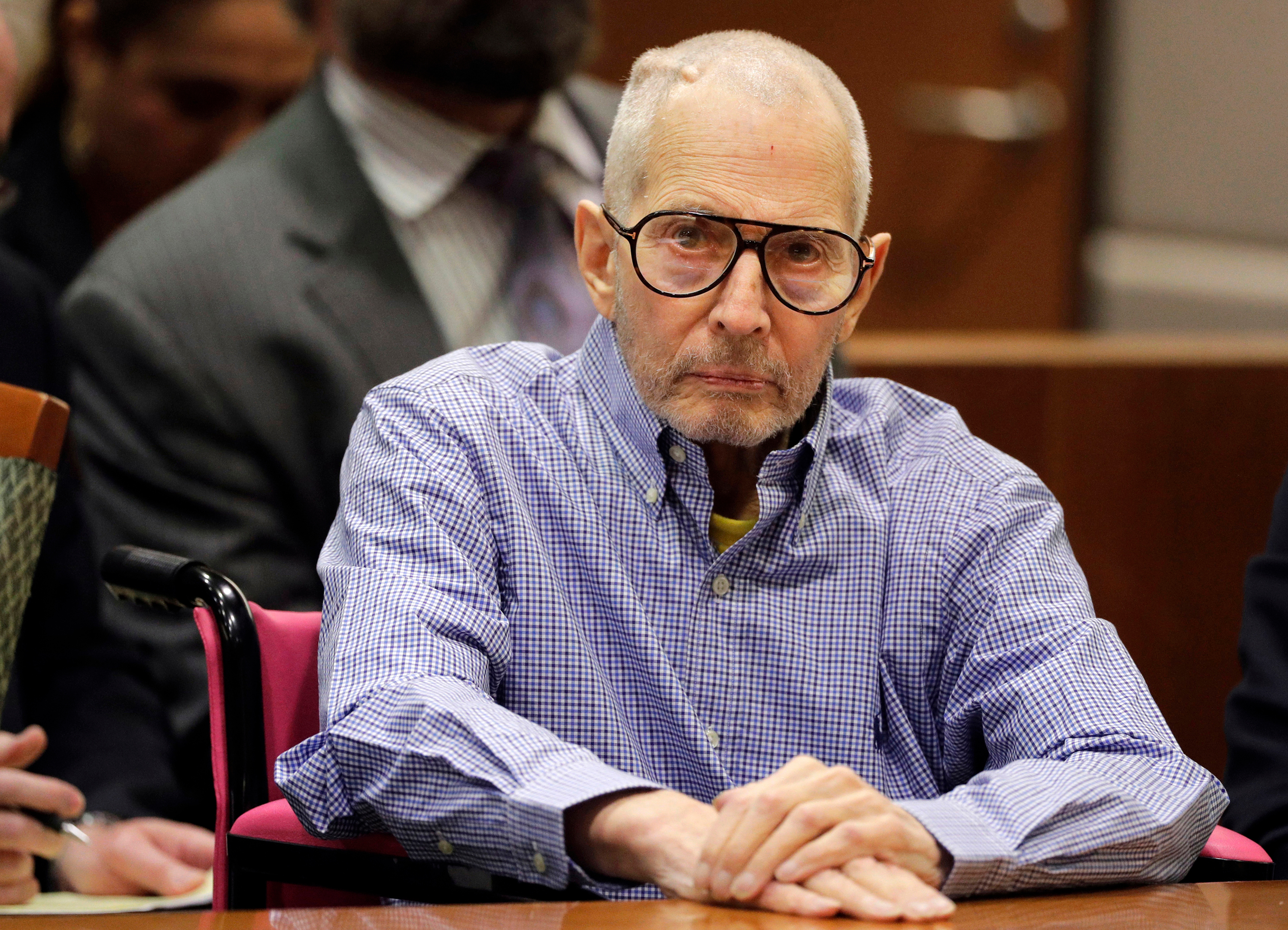 In this 2016 photo, millionaire real estate heir Robert Durst sits in a courtroom in Los Angeles relating to an investigation into the execution-style shooting of his best friend years ago in Los Angeles. 