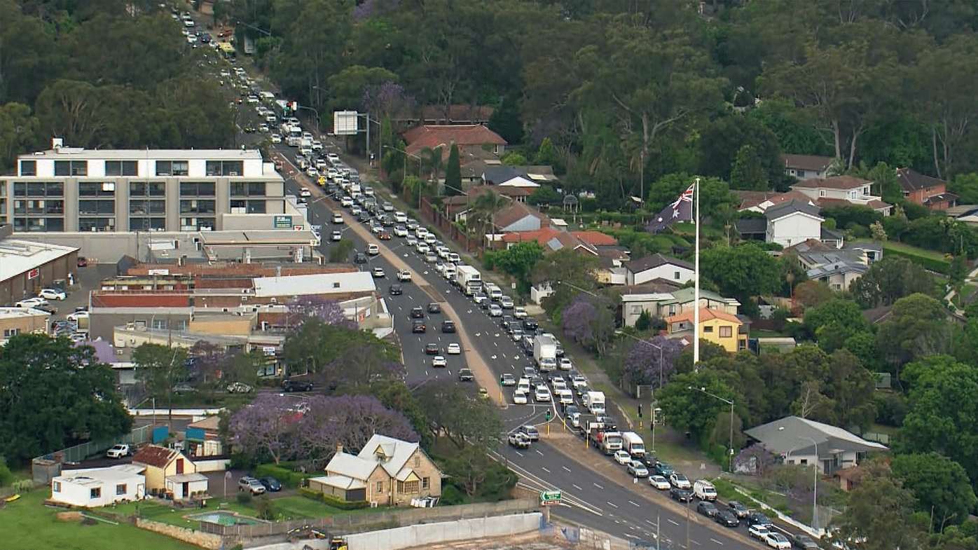 There are major traffic delays as two of three northbound lanes on Pennant Hills Road have been closed.