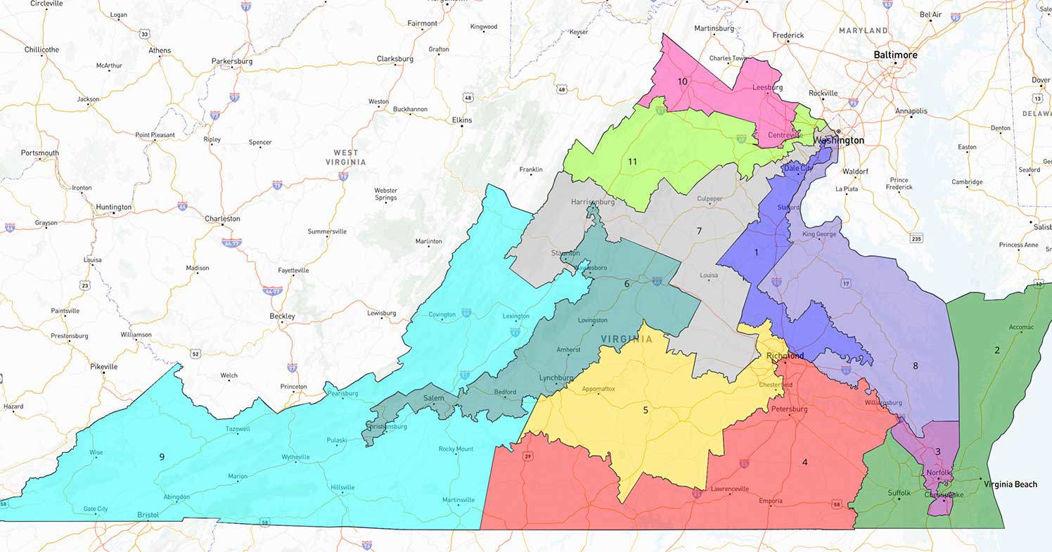The revised map would give Democrats a 10-1 advantage in Virginia.