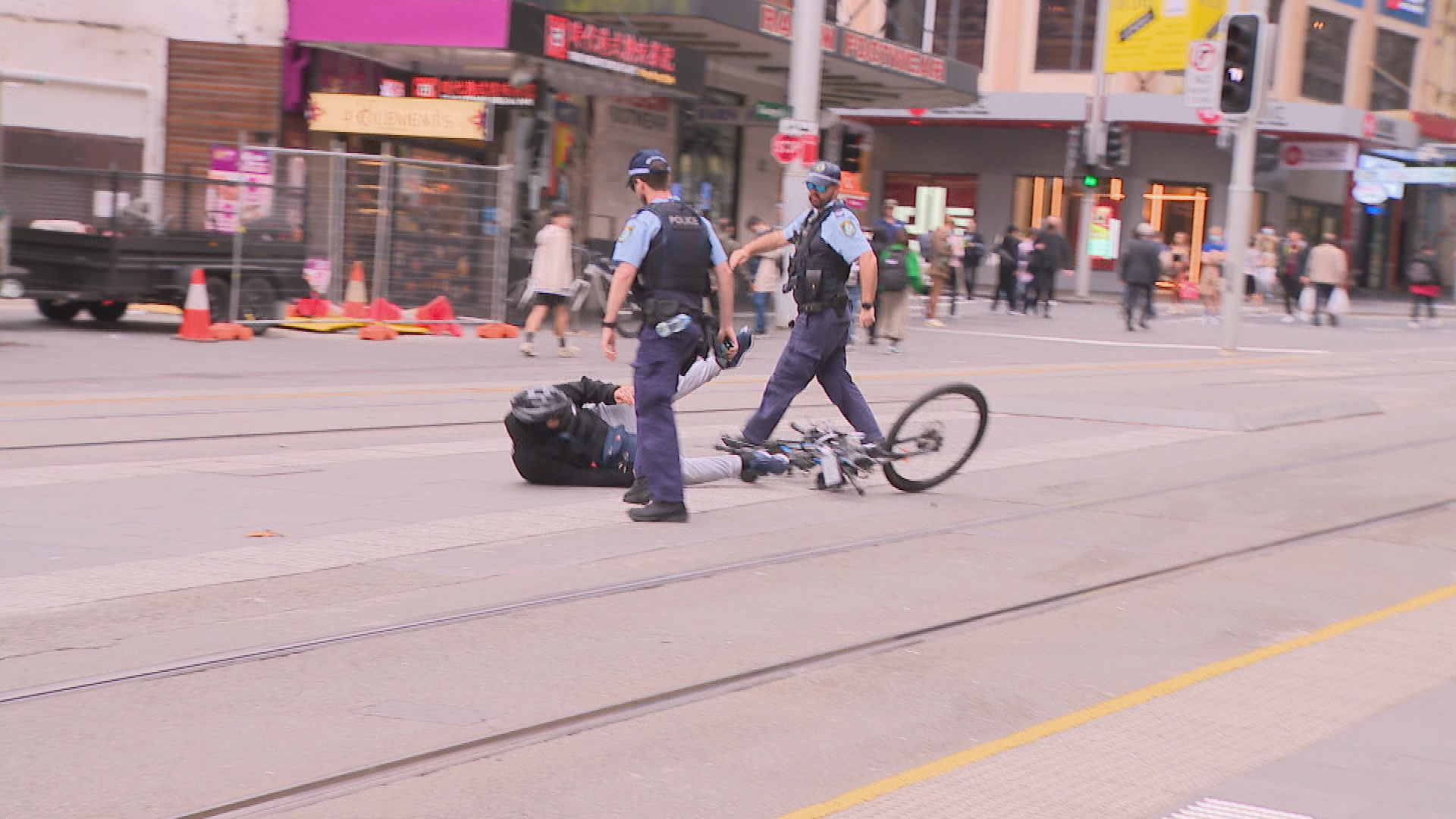 Police crack down on illegal e-bikes in Sydney CBD.