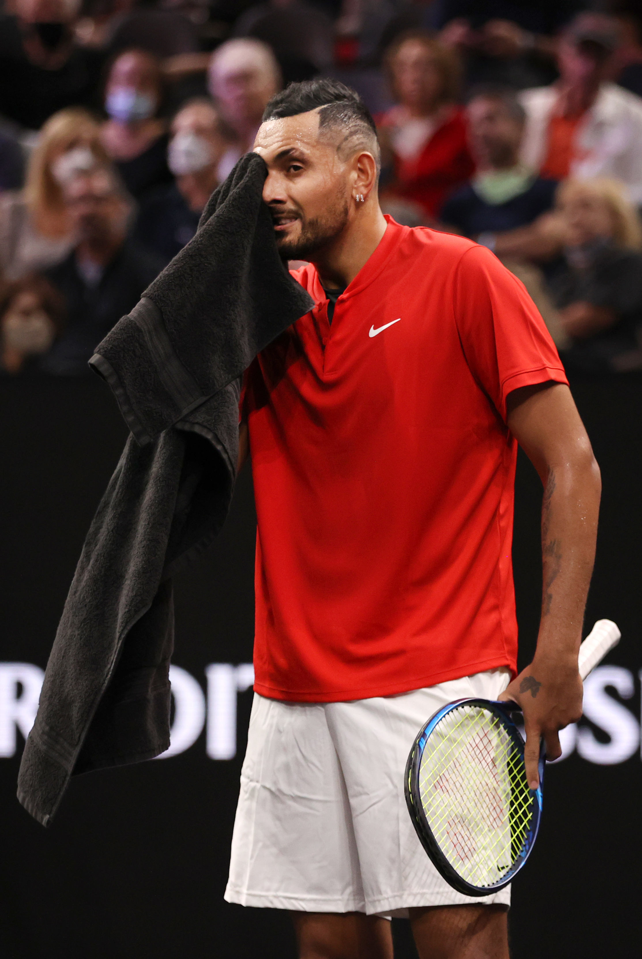 Nick Kyrgios of Team World at the  Laver Cup.