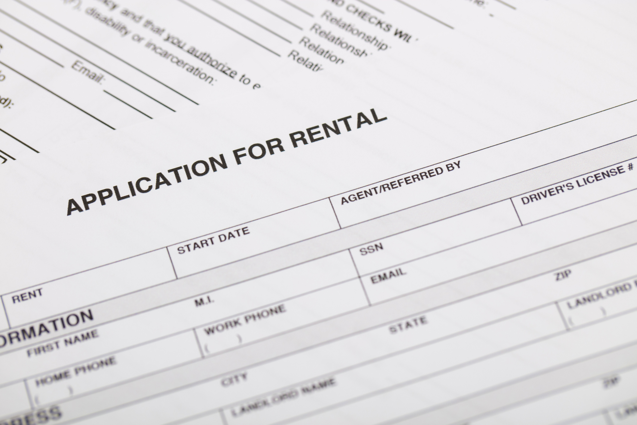 Rental application form
