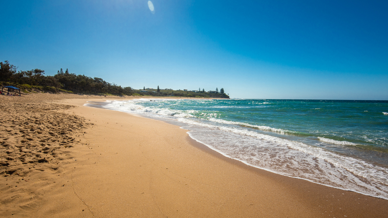 The mans body was found off Shelley Beach in Caloundra, Queensland. 
