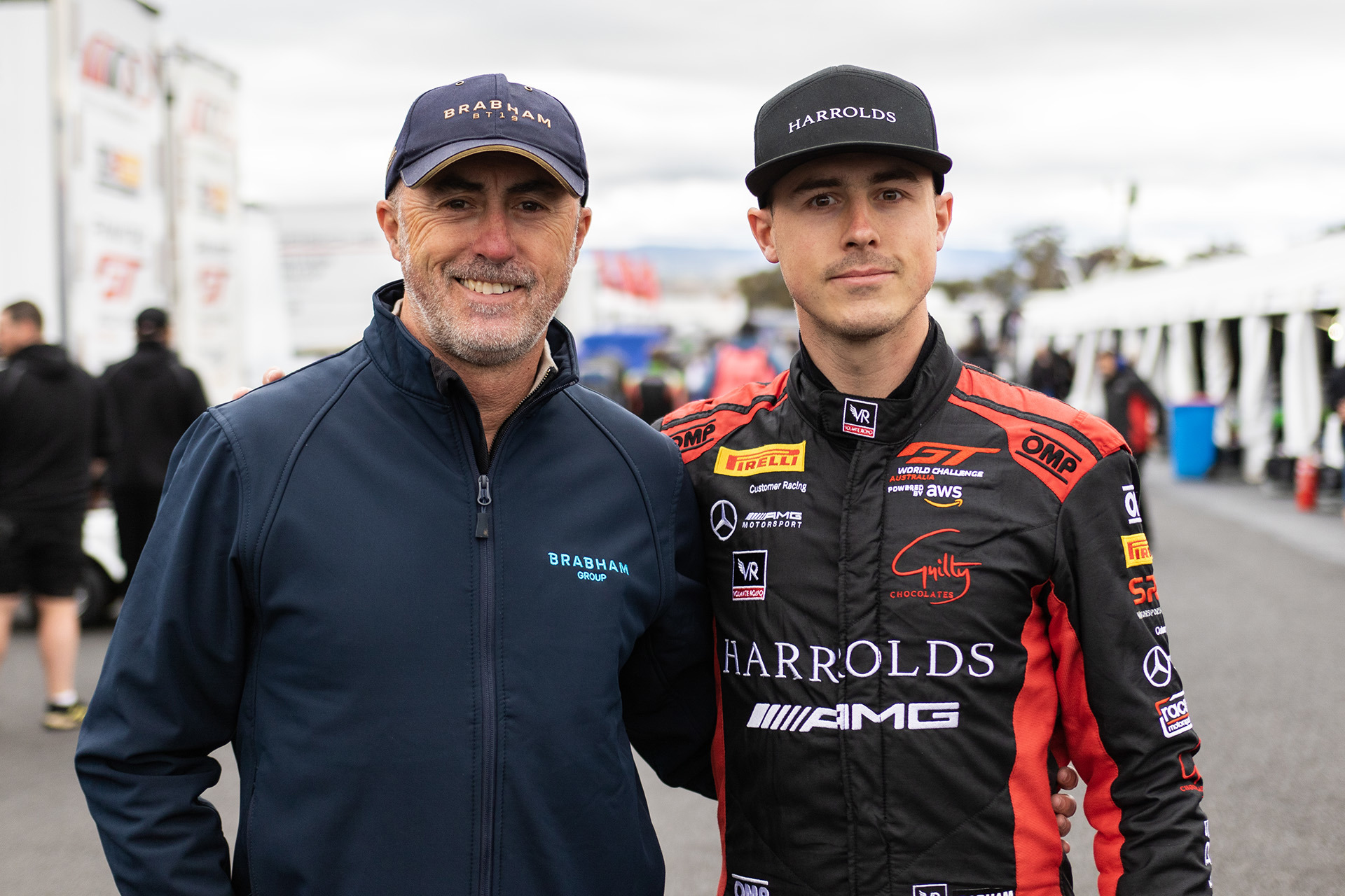 David Brabham (left) with Sam Brabham at the Bathurst 6 Hour.